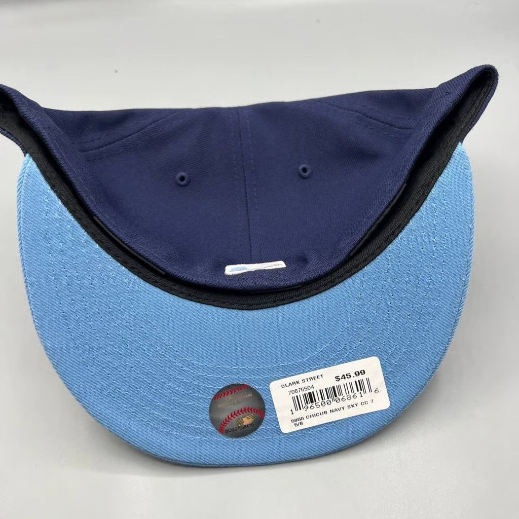 New Era Chicago Cubs Hat Men 7 5/8 Blue Wrigleyville Fitted Cap Size ONE SIZE - 7 Thumbnail