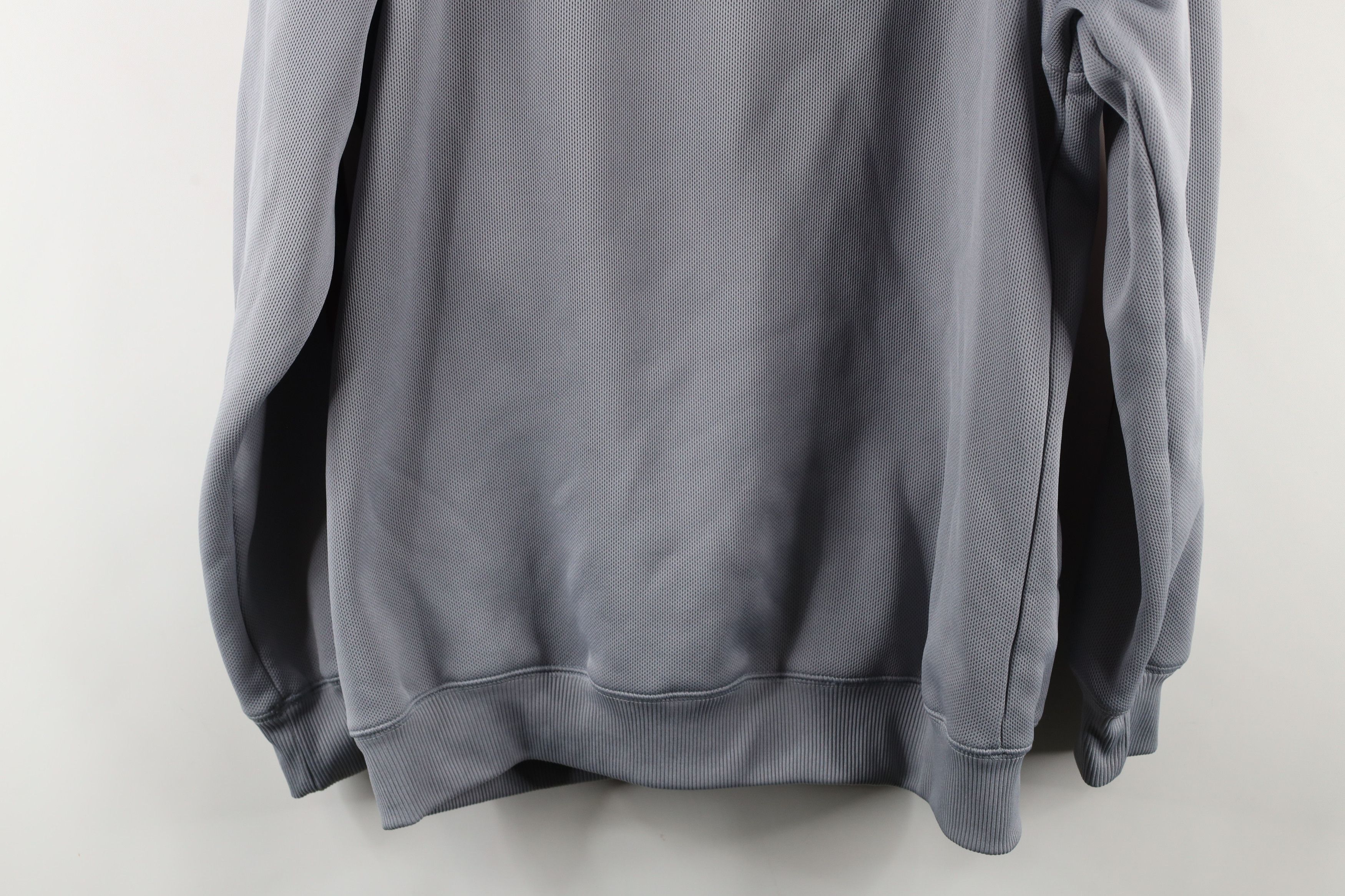 Adidas × Vintage Vintage Adidas Striped Mesh Knit Hoodie Sweatshirt Gray Size US L / EU 52-54 / 3 - 16 Thumbnail