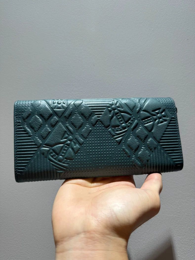 Vivienne Westwood Vivienne Westwood Dark green calf leather embossed card wa Size ONE SIZE - 2 Thumbnail