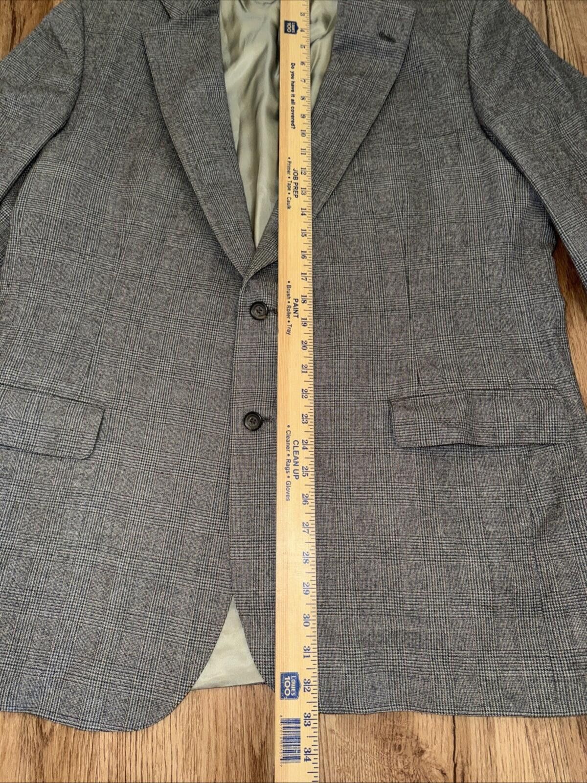 Chaps Ralph Lauren Vtg Chaps Ralph Lauren Gray Plaid Blazer Sport Coat 48 USA Size 48R - 5 Thumbnail