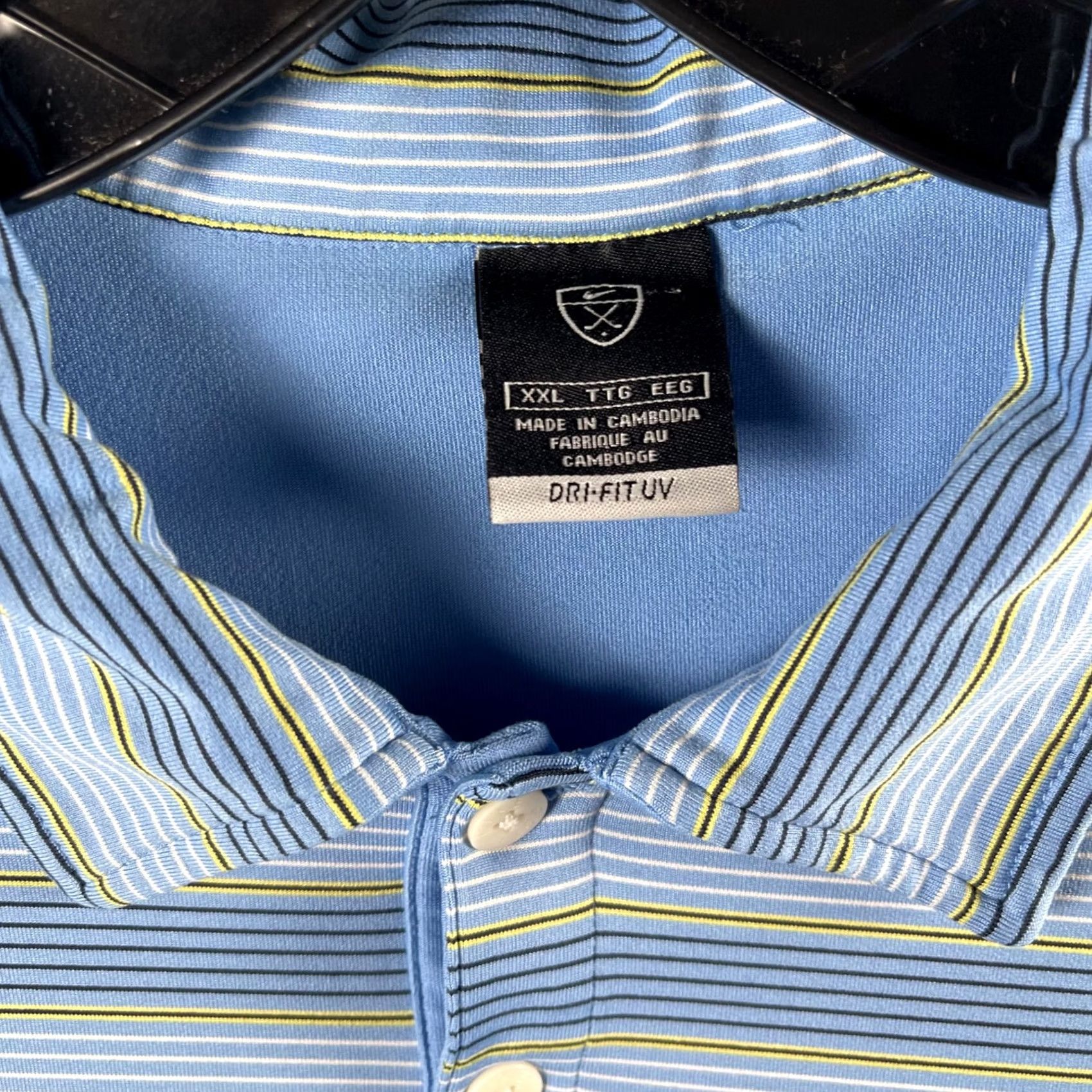 Nike Nike Golf DRI-FIT UV Polo Mens Blue Striped 2XL Short Sleeve Polo Size US XXL / EU 58 / 5 - 4 Thumbnail