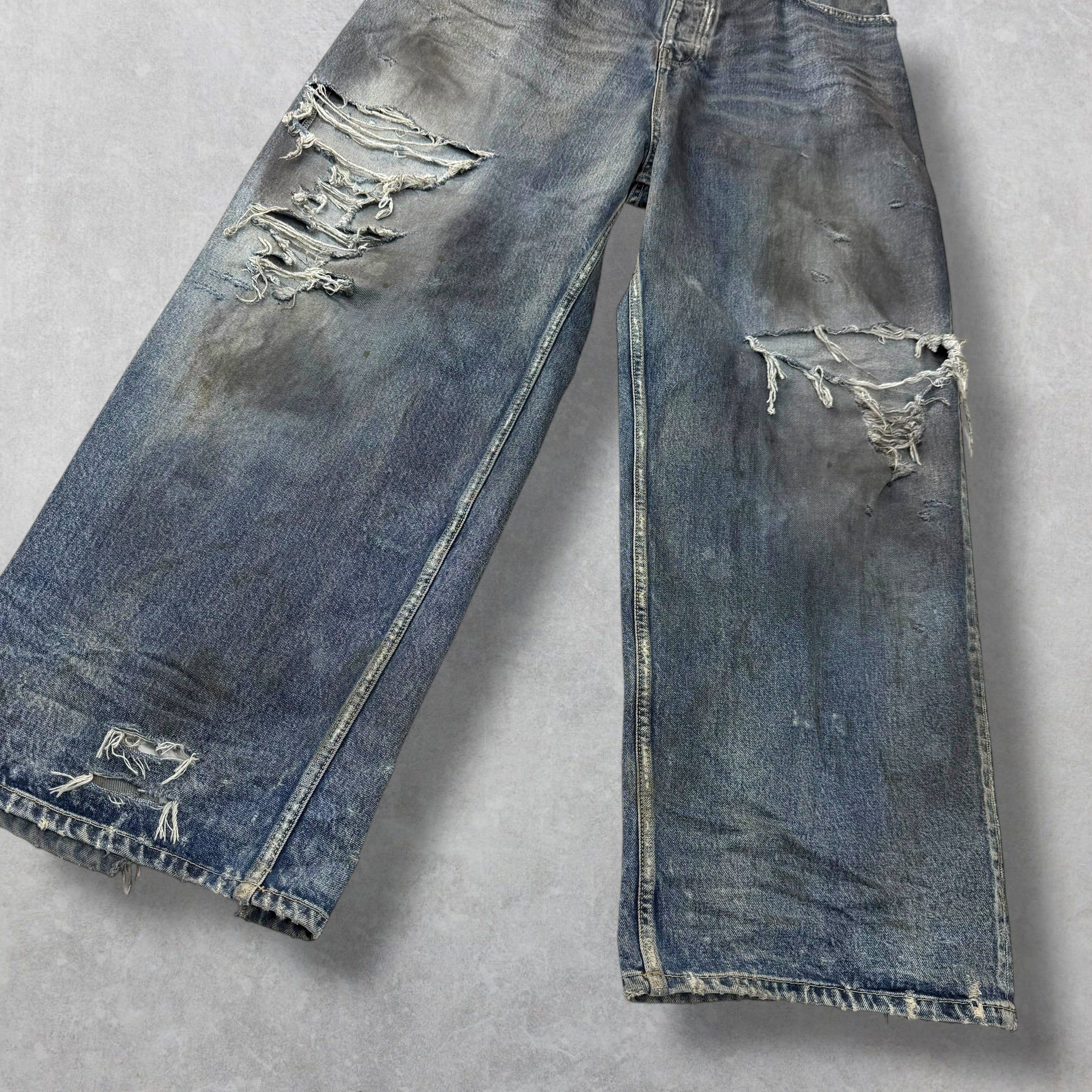 Balenciaga Balenciaga Baggy Distressed Blue Washed Denim 32 Size US 32 / EU 48 - 5 Thumbnail