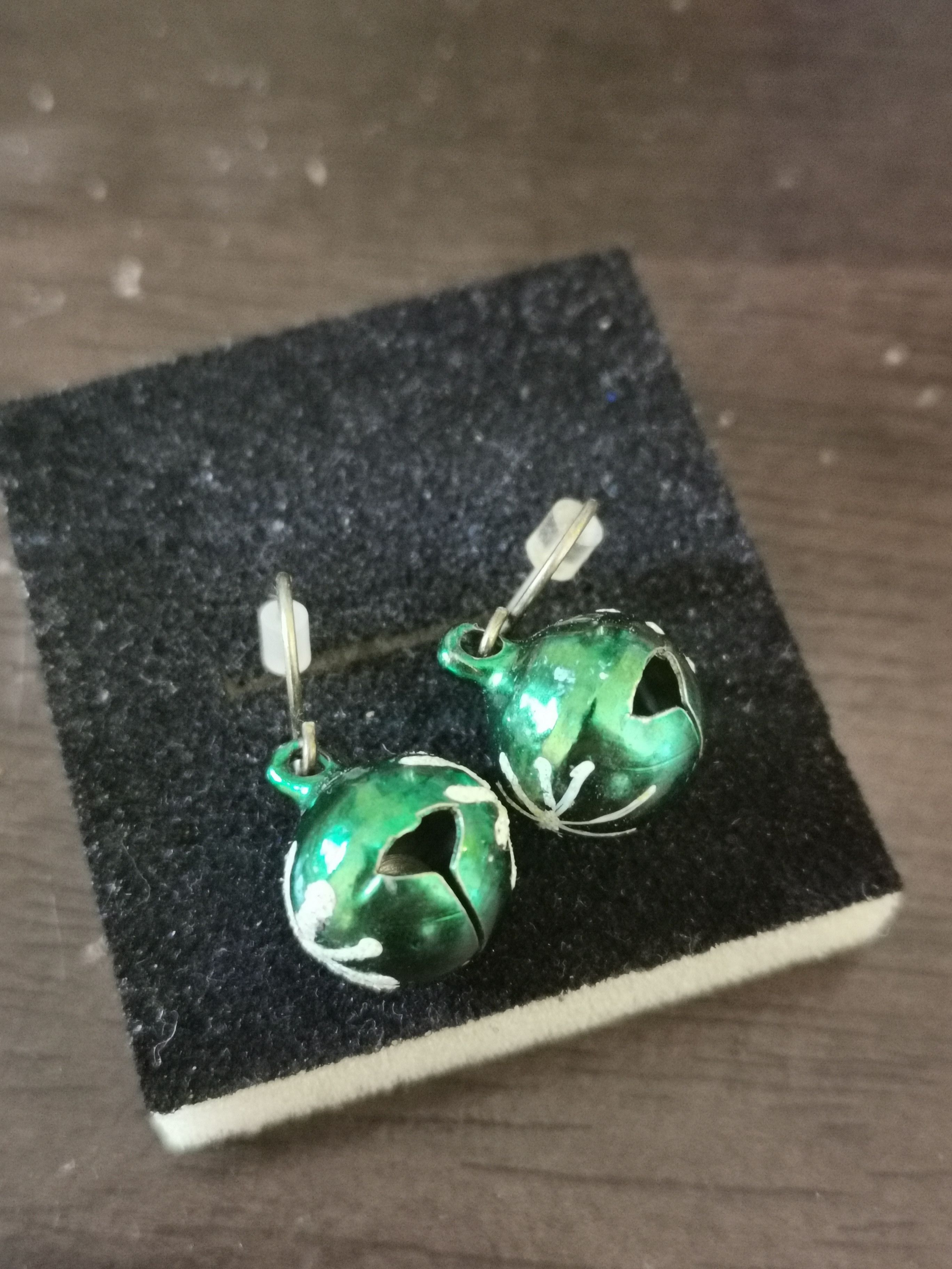 Jewelry Green Jingle Bell Earrings, Women's