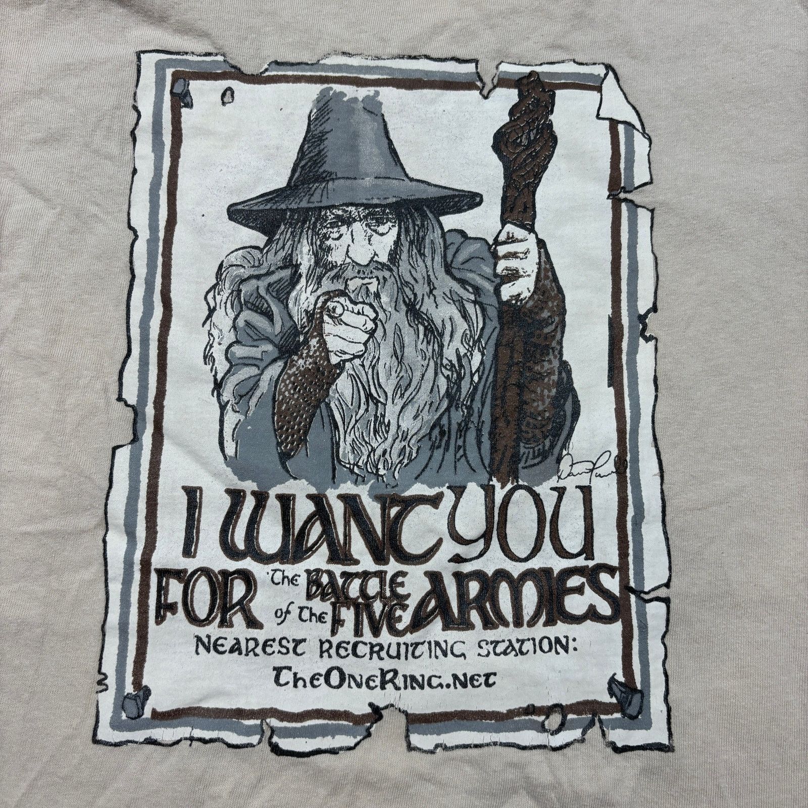 Gildan The Hobbit Gandalf I Want You Movie Promo Shirt Men's Medium Size US M / EU 48-50 / 2 - 2 Thumbnail