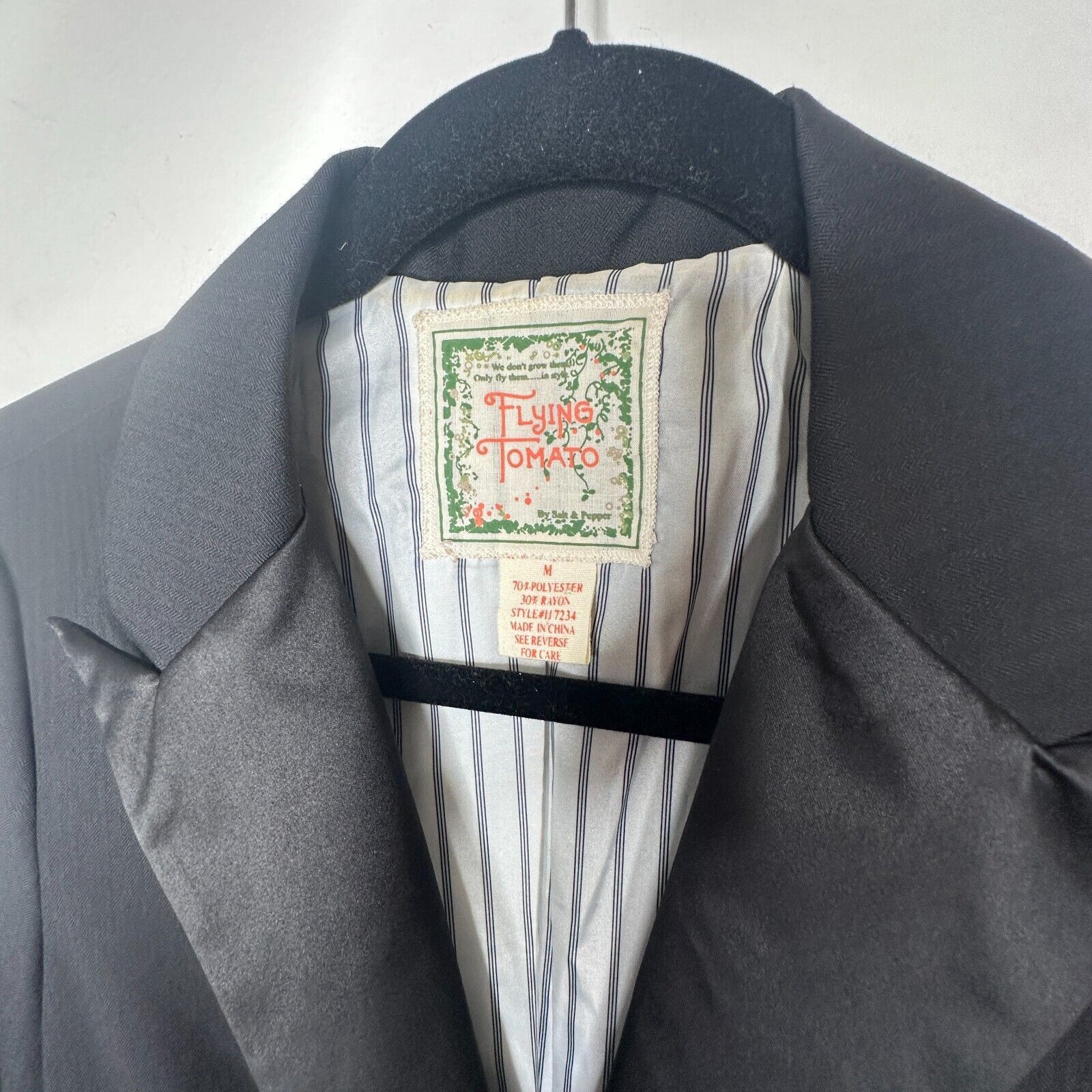 Other Flying Tomato Black Long Tuxedo Blazer Satin Trim M Size M / US 6-8 / IT 42-44 - 7 Thumbnail