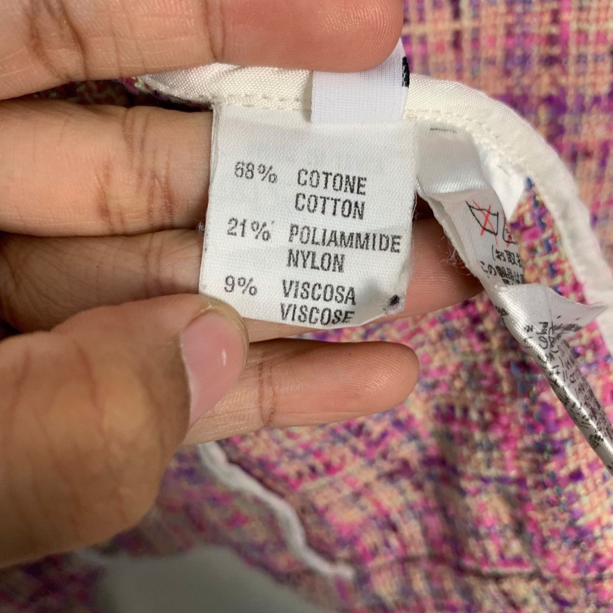 Vintage HERMILLE BOUTIQUE Pink Tweed Jacket #2747-C124 Size S / US 4 / IT 40 - 15 Thumbnail