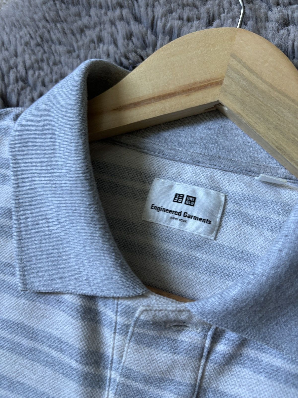 Engineered Garments × Japanese Brand × Uniqlo Engineered Garments x Uniqlo polo Cut & Sewn grey tee Size US S / EU 44-46 / 1 - 5 Thumbnail