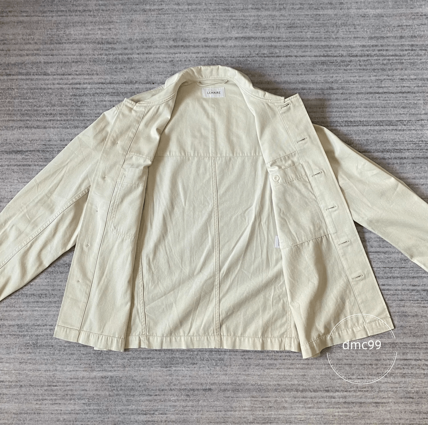 Lemaire multi-pocket boxy jacket shirt in cream Size US L / EU 52-54 / 3 - 3 Thumbnail