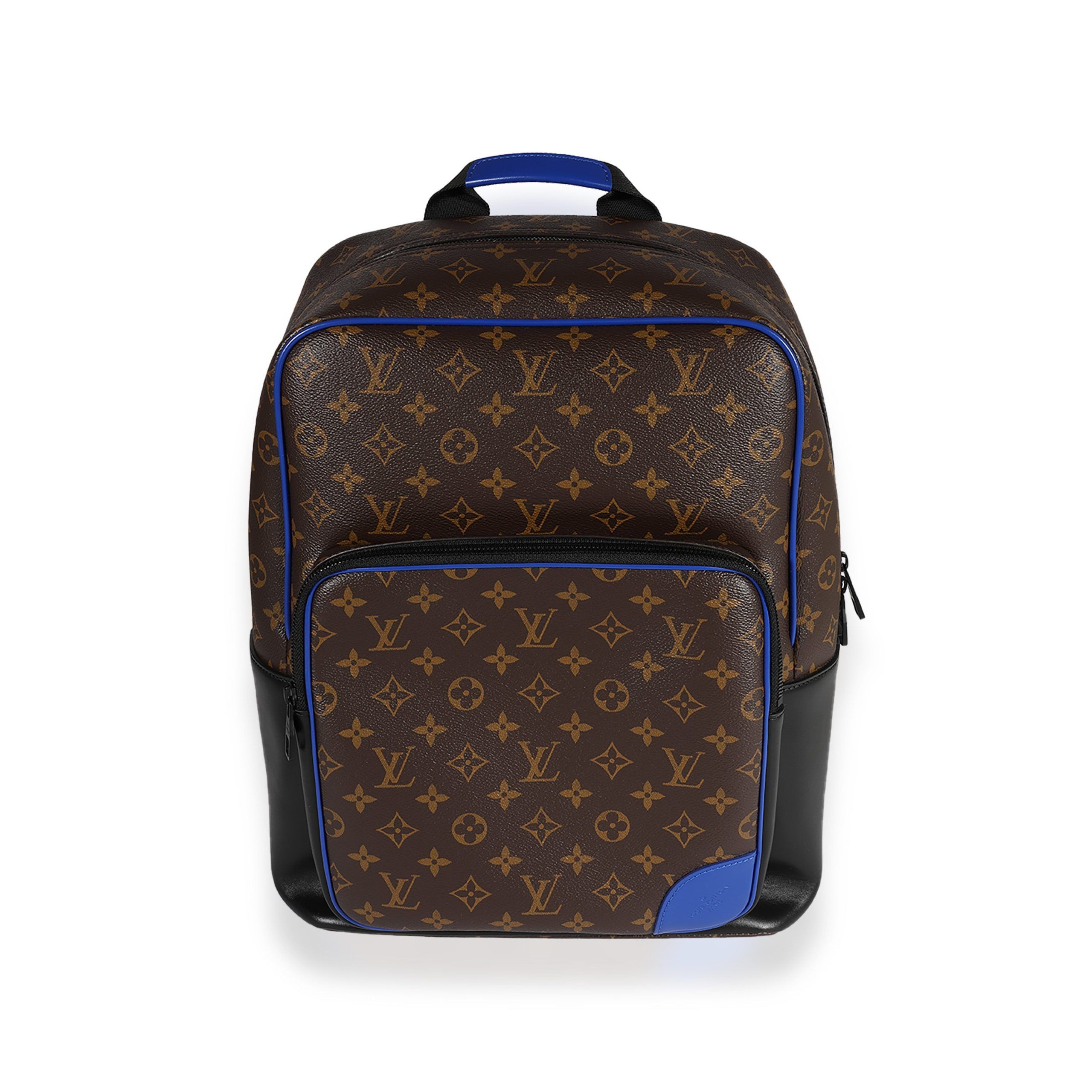 image of Louis Vuitton Monogram Macassar & Blue Leather Dean Backpack, Women's