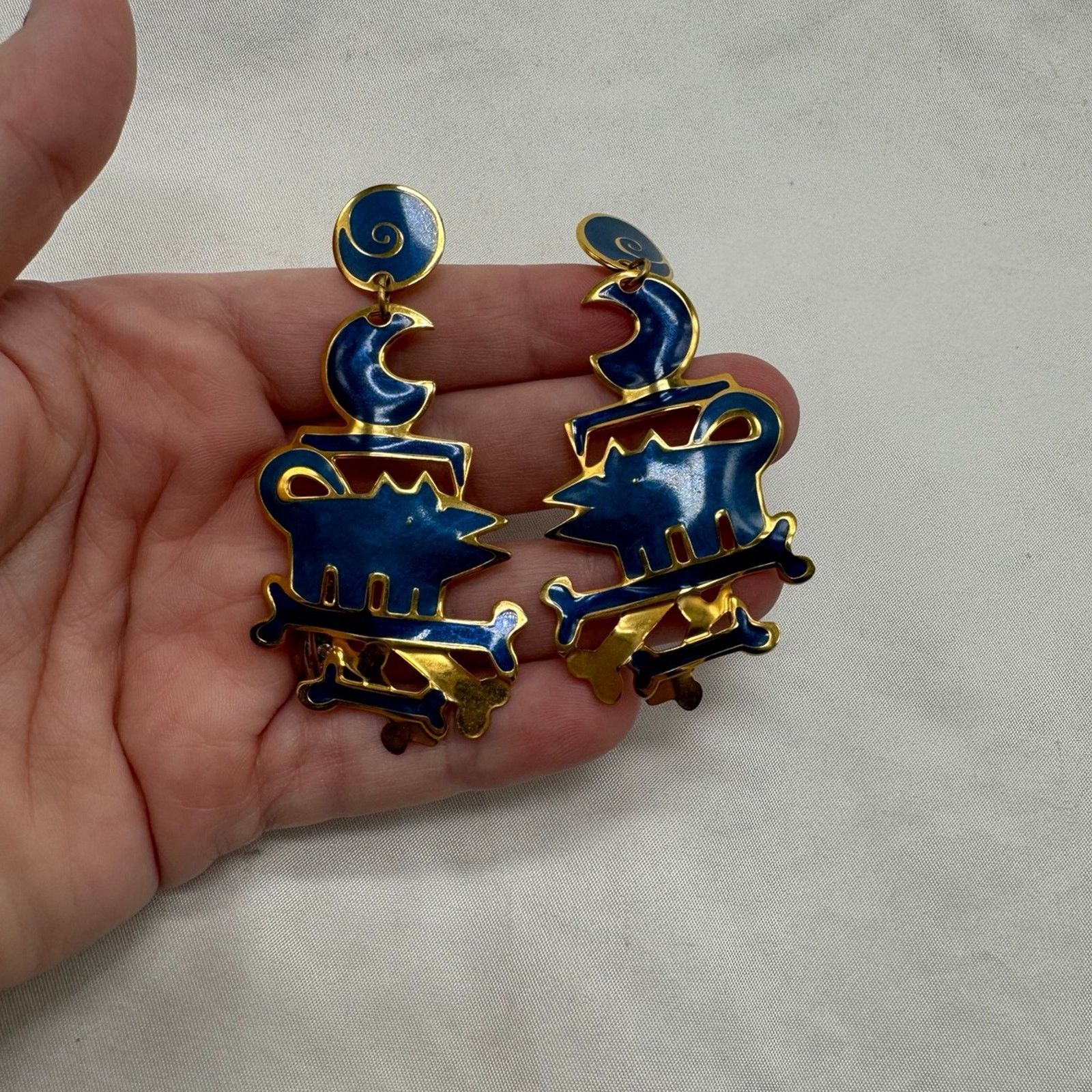 NBDN Nobrandedon VTG Bereli dog dangle earrings Size ONE SIZE - 1 Thumbnail