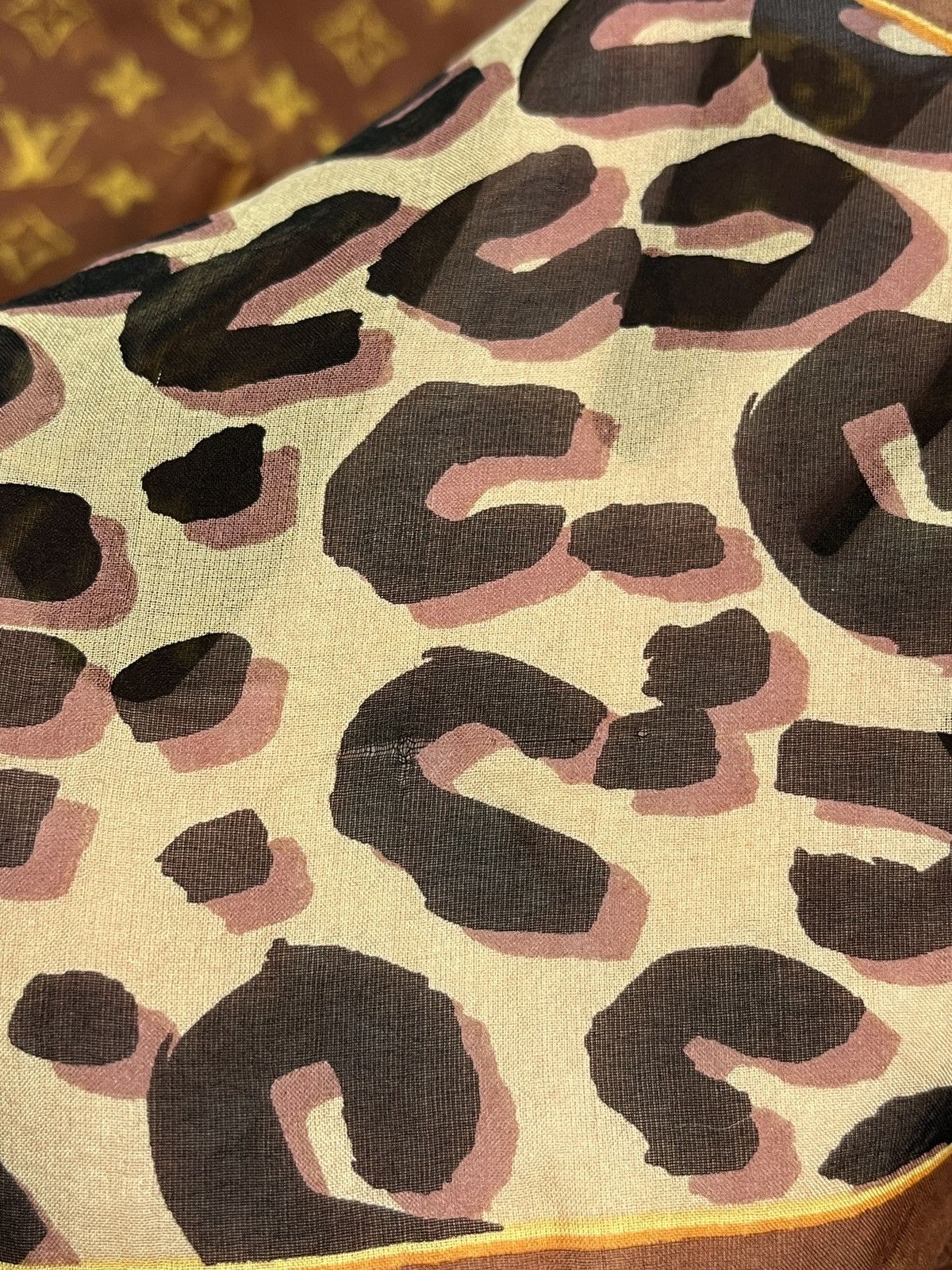 Designer × Louis Vuitton Louis Vuitton Monogram Brown Silk Scarf Size ONE SIZE - 7 Thumbnail