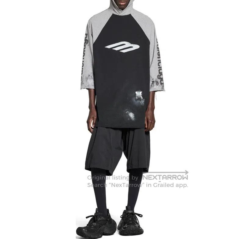 Balenciaga Balenciaga 3B Letter Dirty Faded Patchwork Hooded Short Sl Size US S / EU 44-46 / 1 - 7 Thumbnail