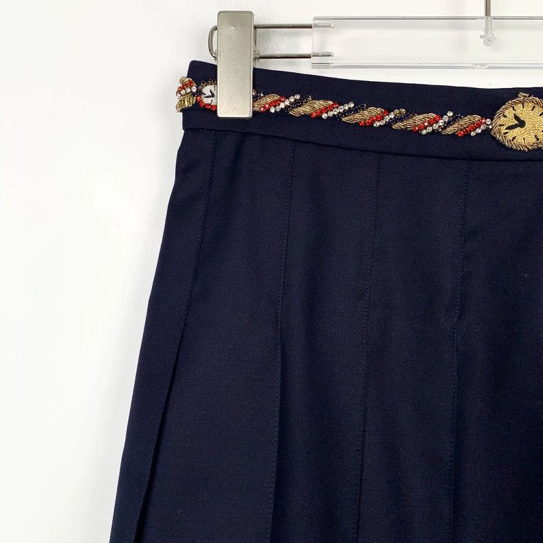 Thom Browne Thom Browne Dark blue rhinestone bead design pleated skirt Size 24" / US 00 / IT 34 - 3 Thumbnail