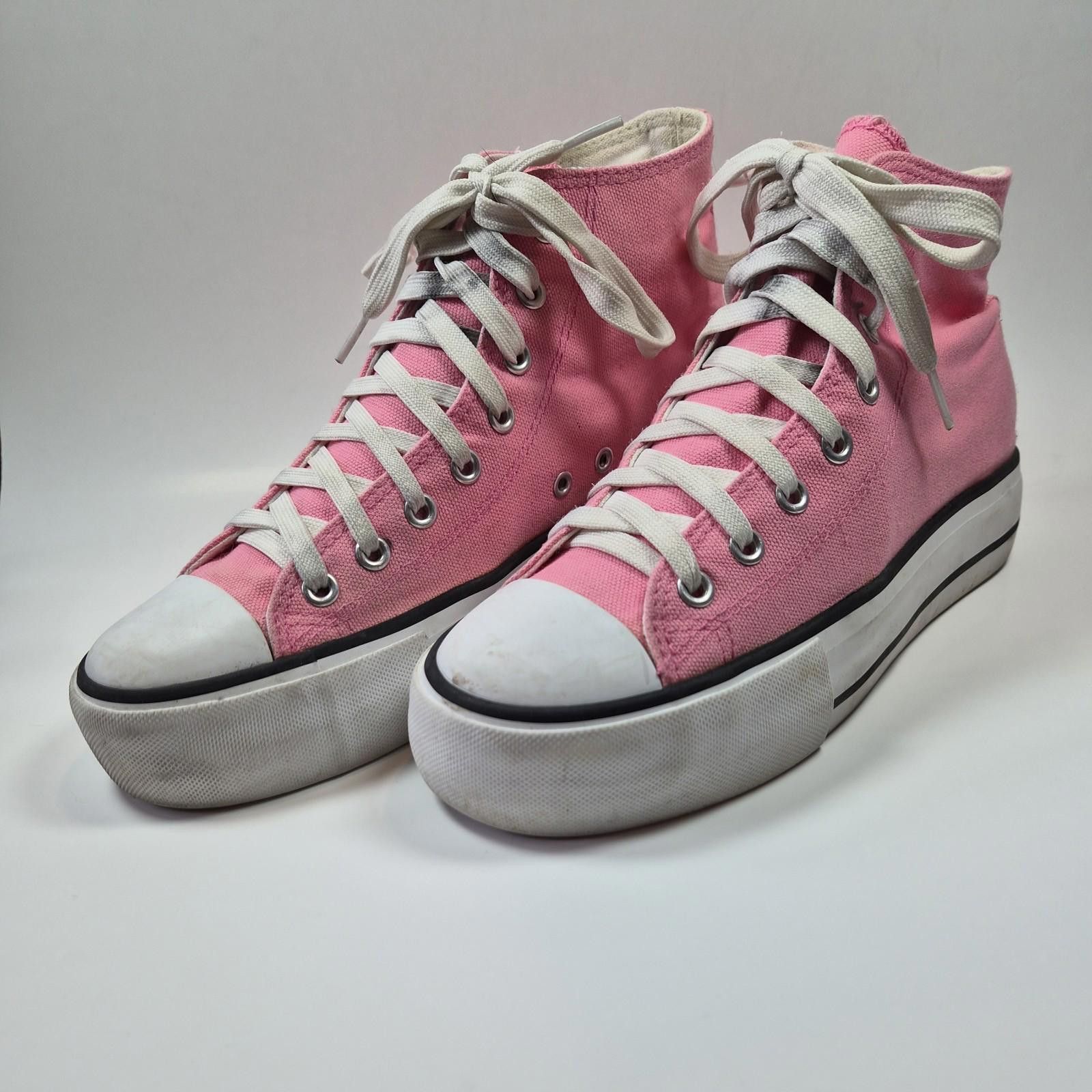 The Unbranded Brand High Top Pink Women Shoes Size 7 Pink Girly College Thrashed Size US 7 / IT 37 - 1 Thumbnail