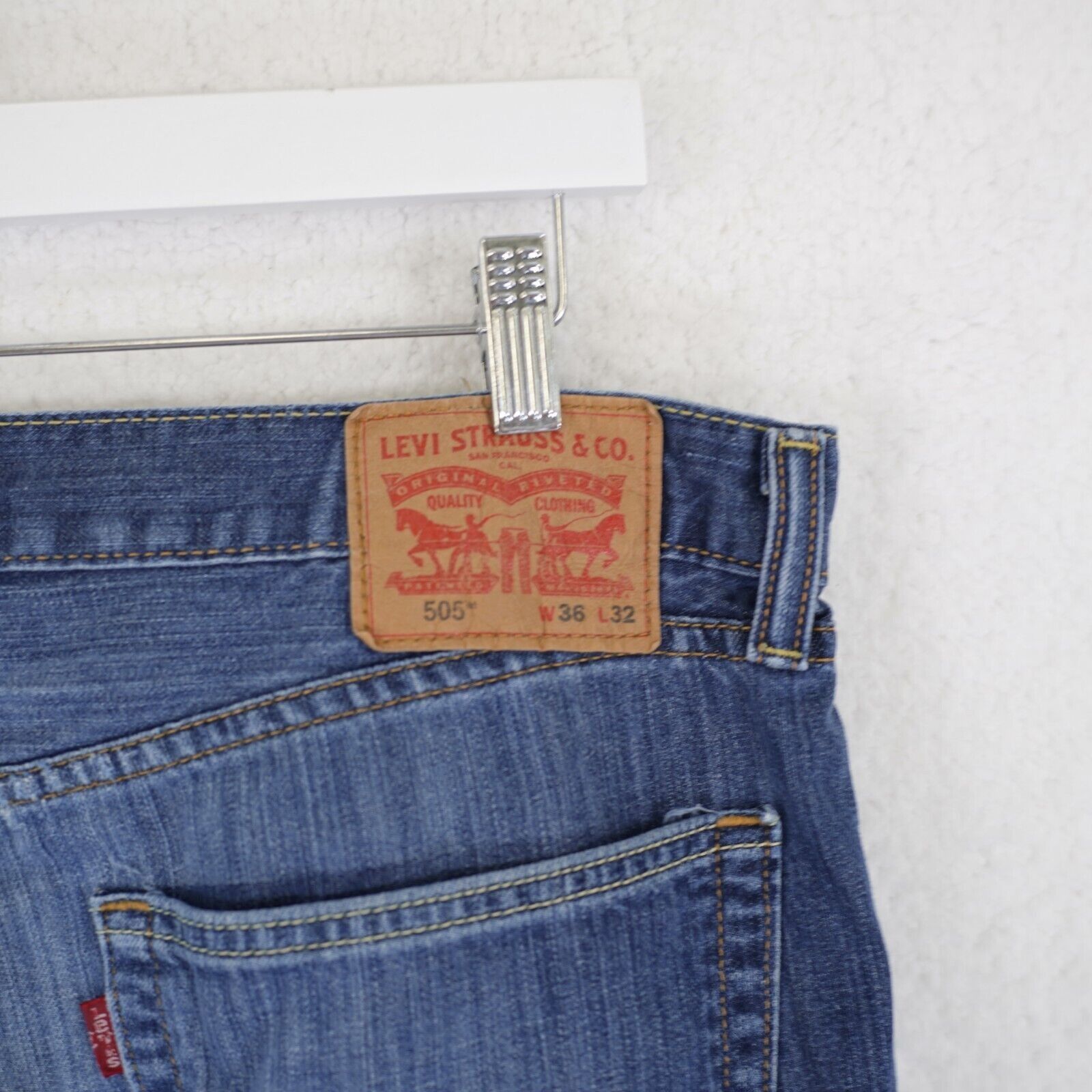 Levi's Levi's 505 Regular Fit Blue Denim Jeans 36/31 Mid Rise Stone Size US 36 / EU 52 - 6 Thumbnail