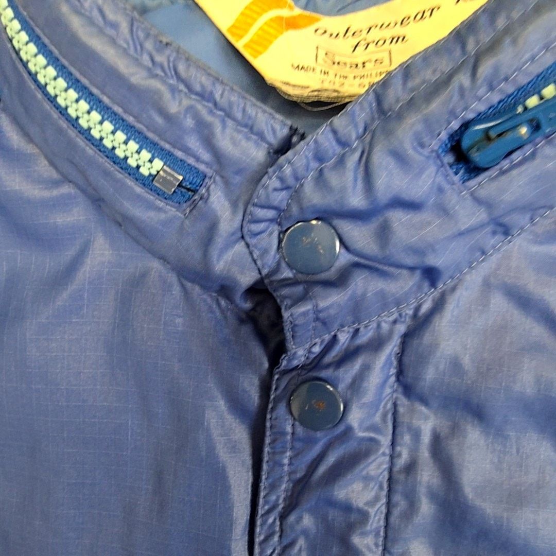 Sears Vintage Sears Hooded Windbreaker Blue L Jacket 80s Size US L / EU 52-54 / 3 - 7 Thumbnail