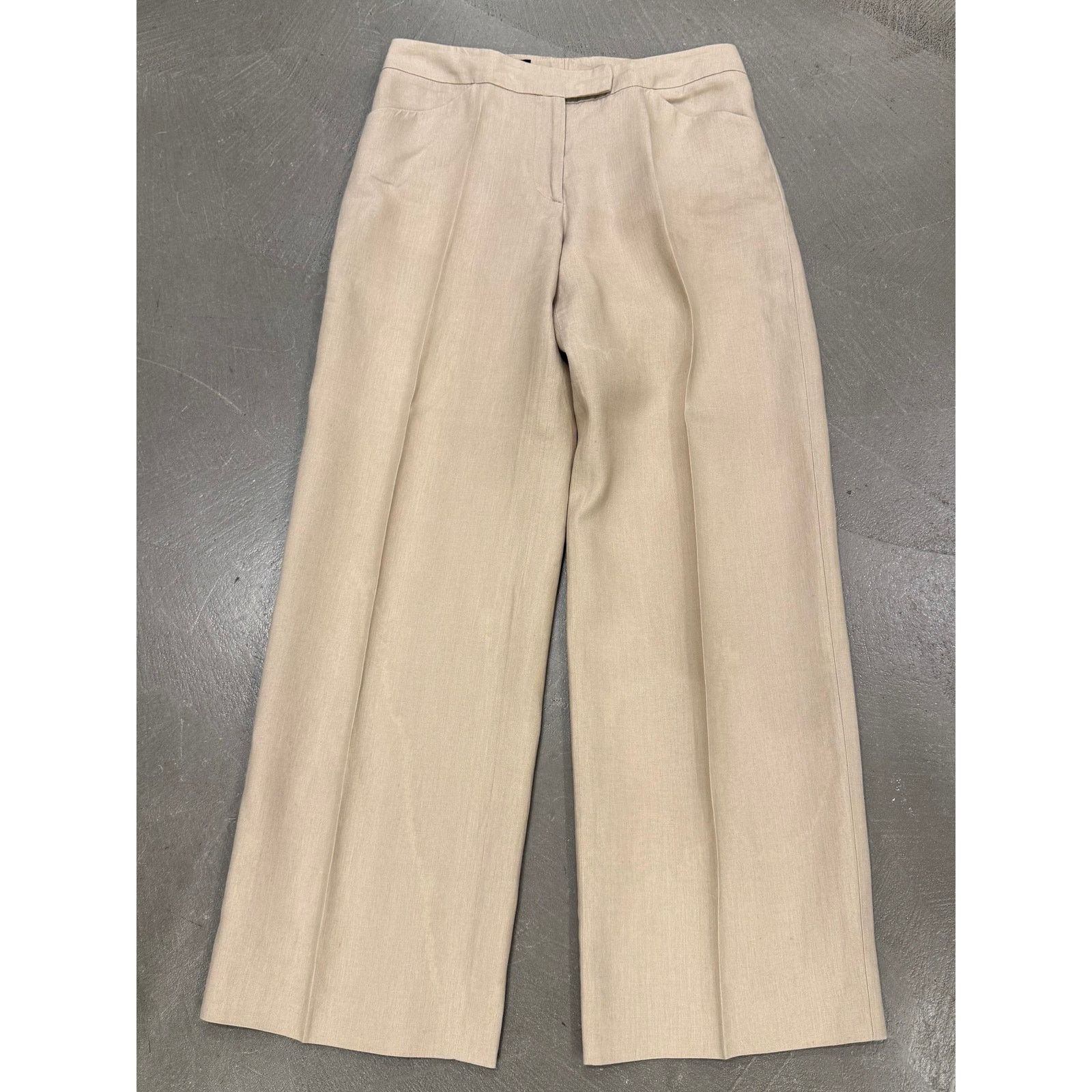 Giorgio Armani Giorgio Armani beige linen wide leg tailored trousers Size 30" / US 8 / IT 44 - 1 Thumbnail