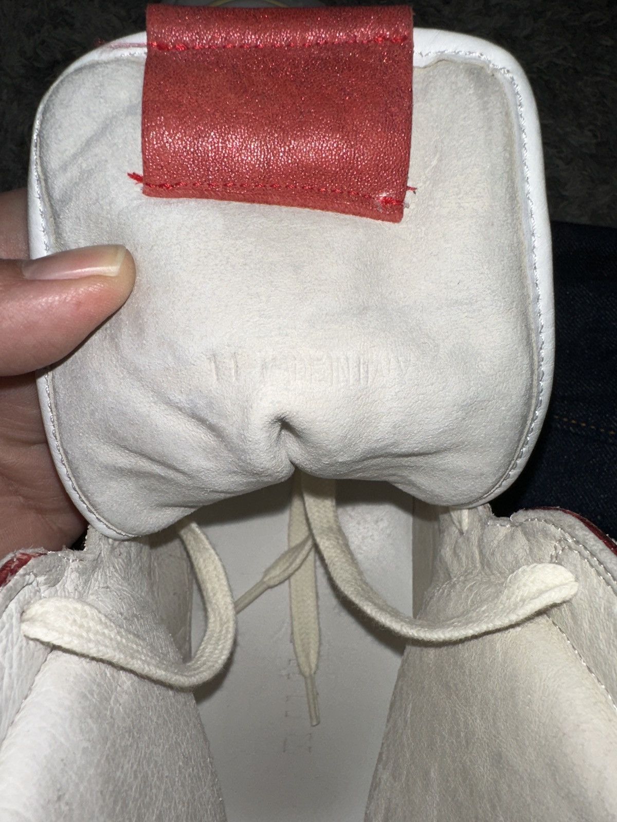 Rhude Rhude White/Red leather BBall Hi Top Sneaker Size US 11 / EU 44 - 6 Thumbnail