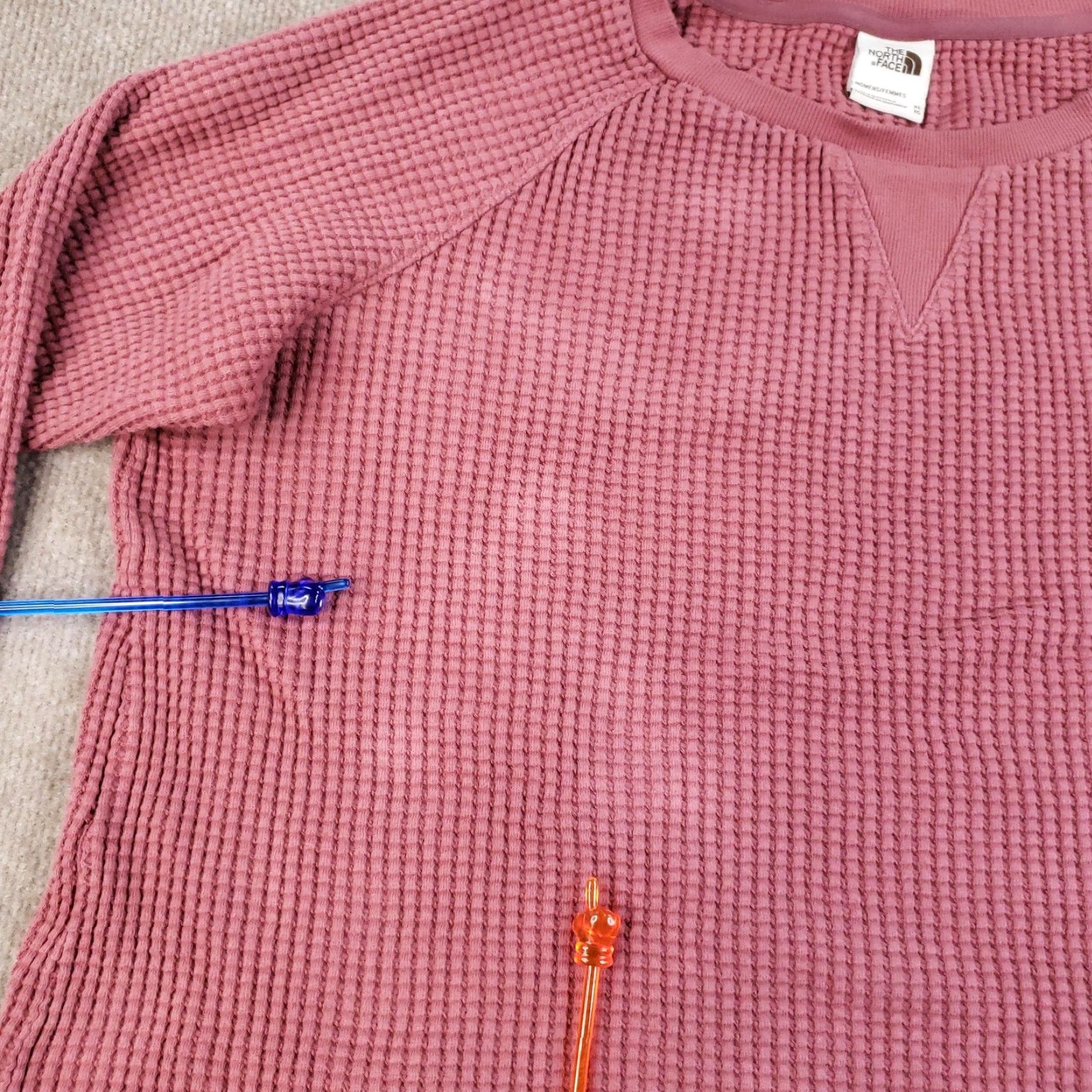 The North Face The North Face Sweater Women XL Pink Outerlands Waffle Knit Pullover Long Sleeve Crew Neck Thermal All Seasons Size XL / US 12-14 / IT 48-50 - 6 Thumbnail