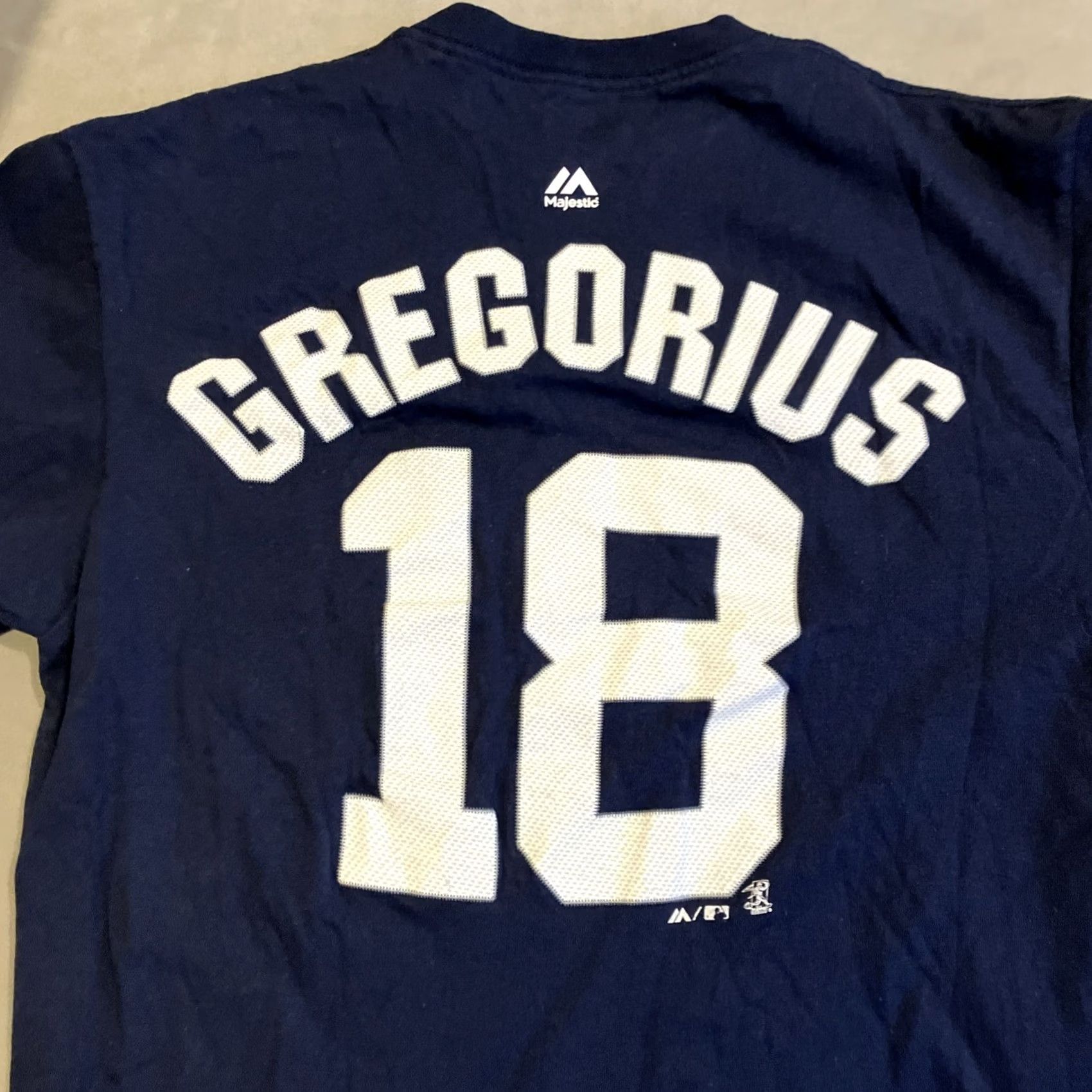 X-LARGE Majestic - New York Yankees - Didi Gregorius - #18 Player Jersey T Shirt - Large - Blue - Cotton - Short Sleeve - Crew Neck - Men Size US L / EU 52-54 / 3 - 4 Thumbnail