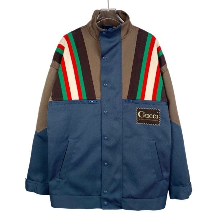 Gucci Gucci Logo-Striped Blue Zipper Jacket, Size 44 Size US S / EU 44-46 / 1 - 1 Thumbnail