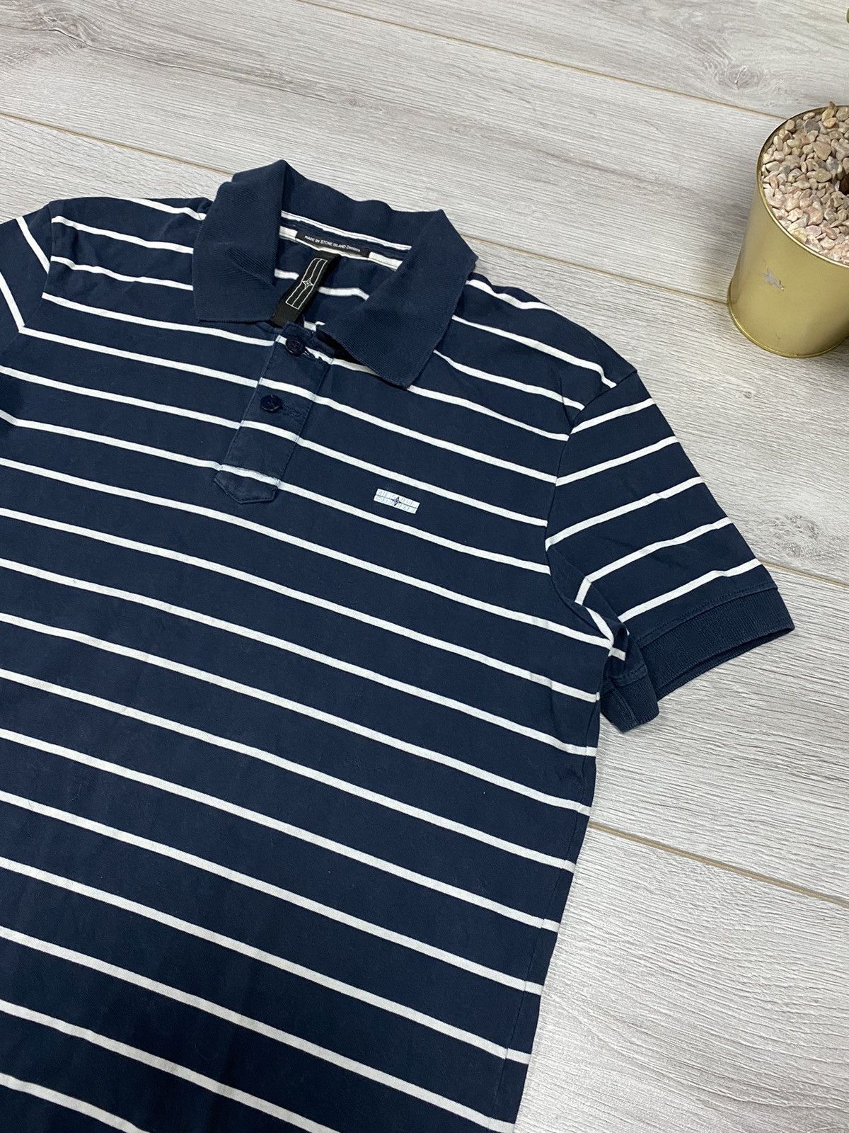 Stone Island Stone Island vintage striped compass polo Size US L / EU 52-54 / 3 - 1 Thumbnail