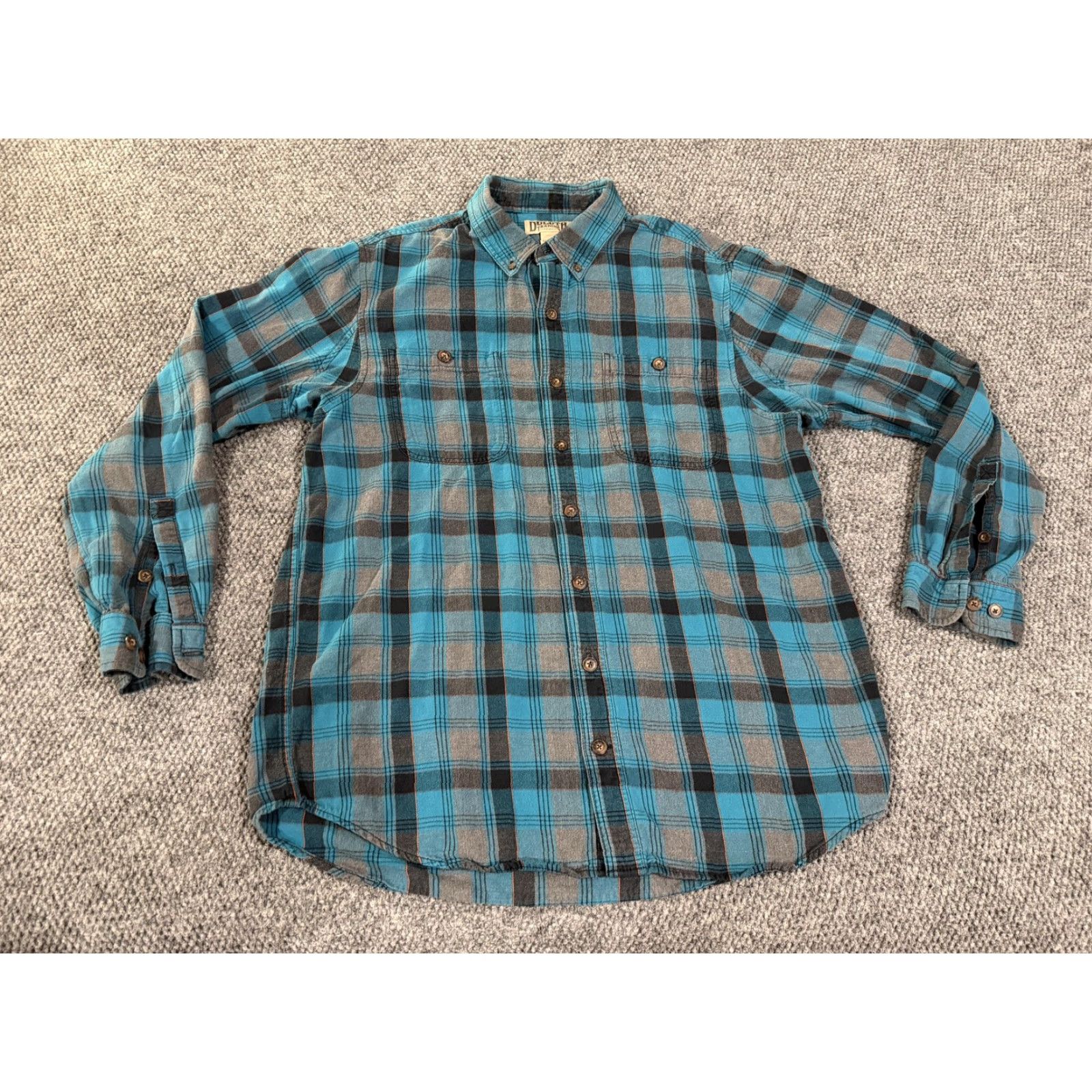 Duluth Trading Company Duluth Trading Co Shirt Mens XLT Blue Plaid Flannel Long Sleeve Button Front Shirt Size US XL / EU 56 / 4 - 2 Thumbnail