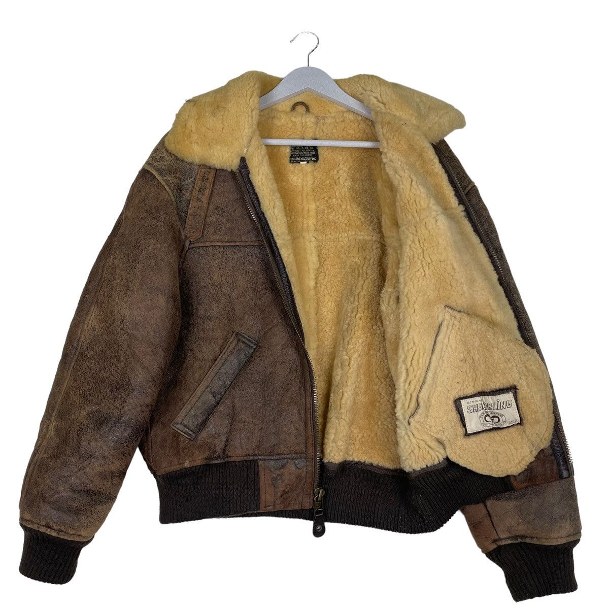 Leather × Vintage 💥VINTAGE FEDELESS MILITARY SHEARLING B3 SHEEPSKIN JACKET Size US M / EU 48-50 / 2 - 8 Thumbnail