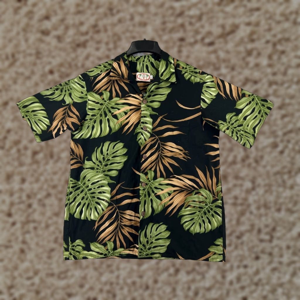 Vintage VINTAGE West Newport Threads Shirt Men Large Black Palm Floral Button Up Hawaiian Size US L / EU 52-54 / 3 - 1 Thumbnail