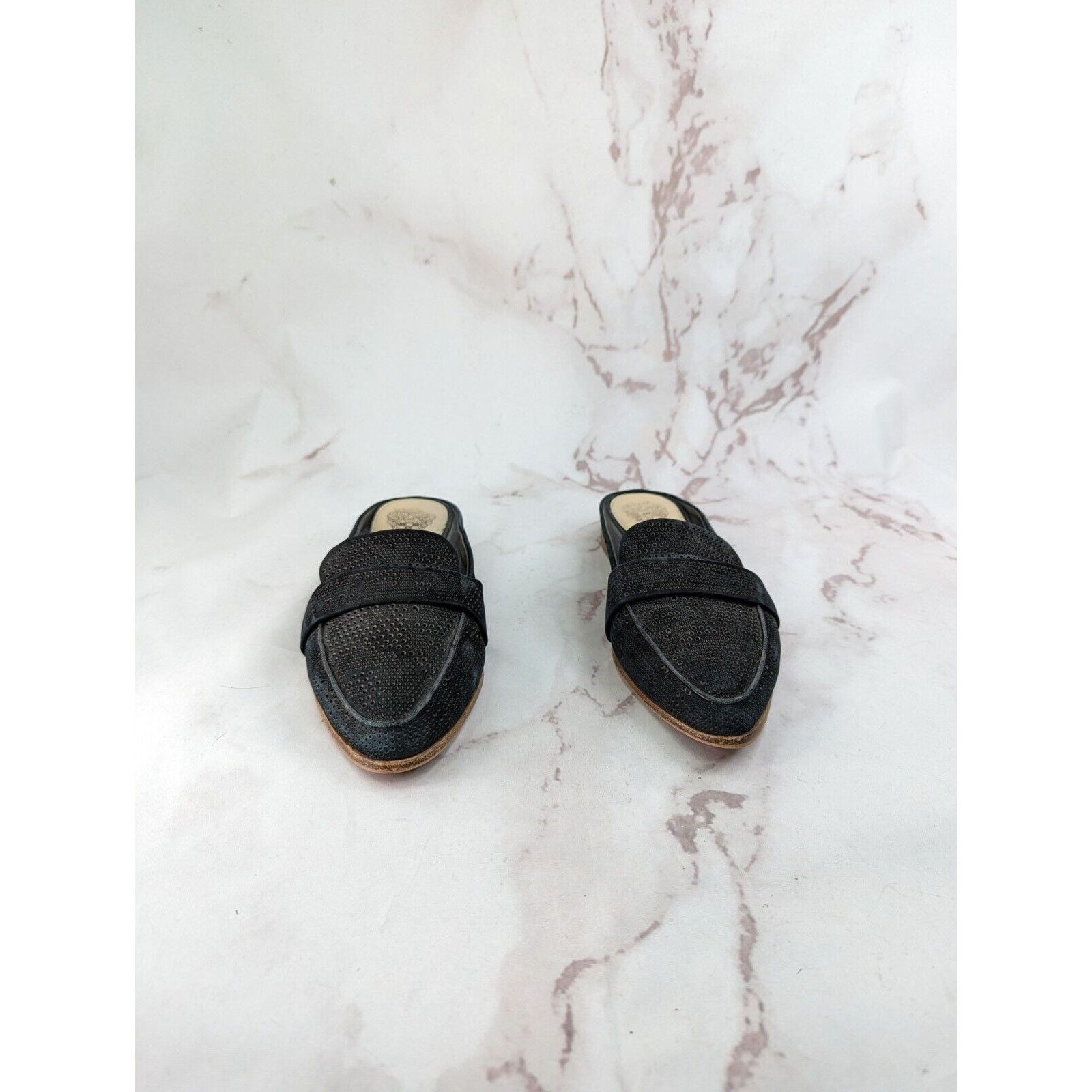 Vince Camuto Vince Camuto Mule 9.5 Women Black Flats Kaylana Suede Size US 9.5 / IT 39.5 - 2 Thumbnail