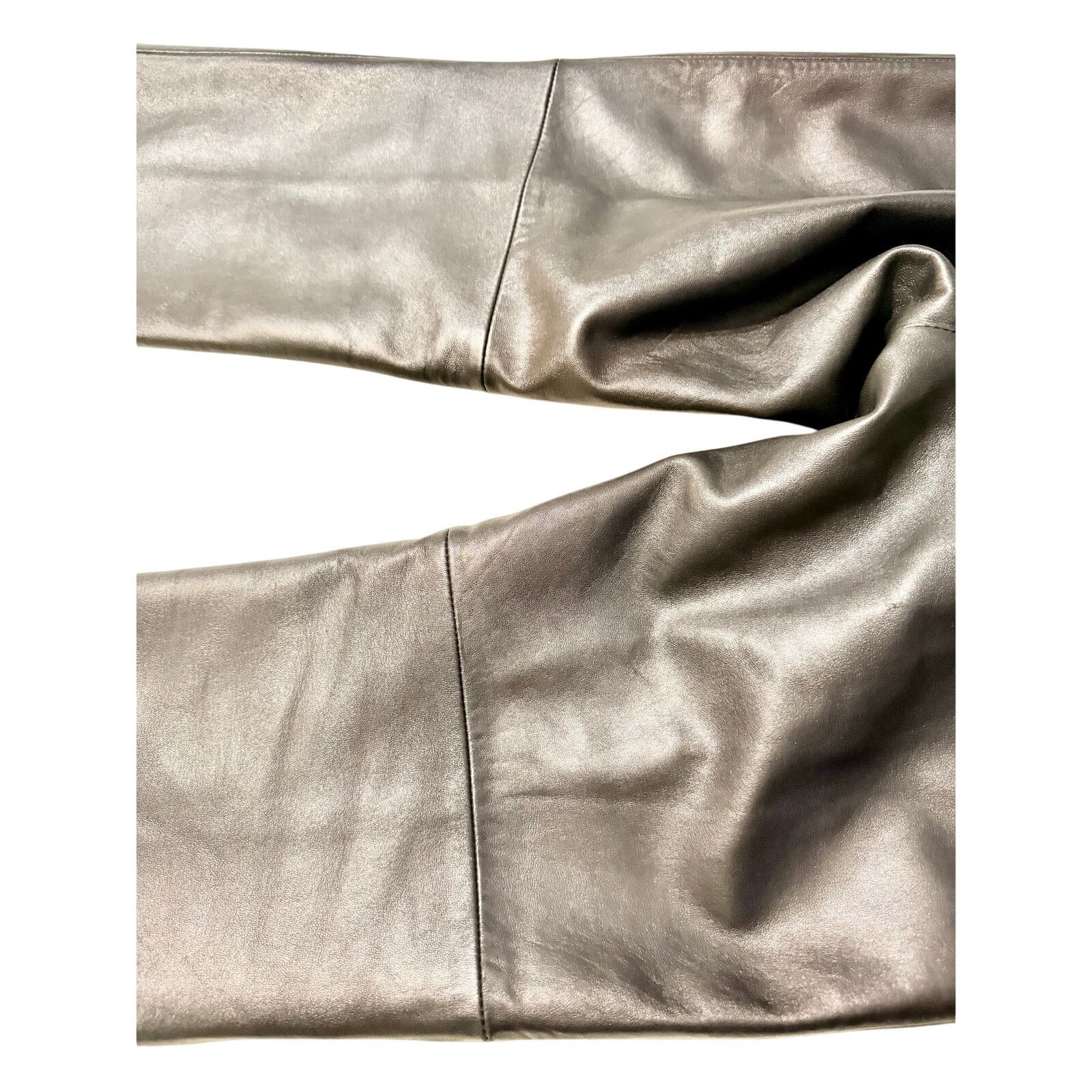 Other Vintage 90s Hugo Buscati Brown Lined Leather Pants Size 6 Size 28" / US 6 / IT 42 - 6 Thumbnail