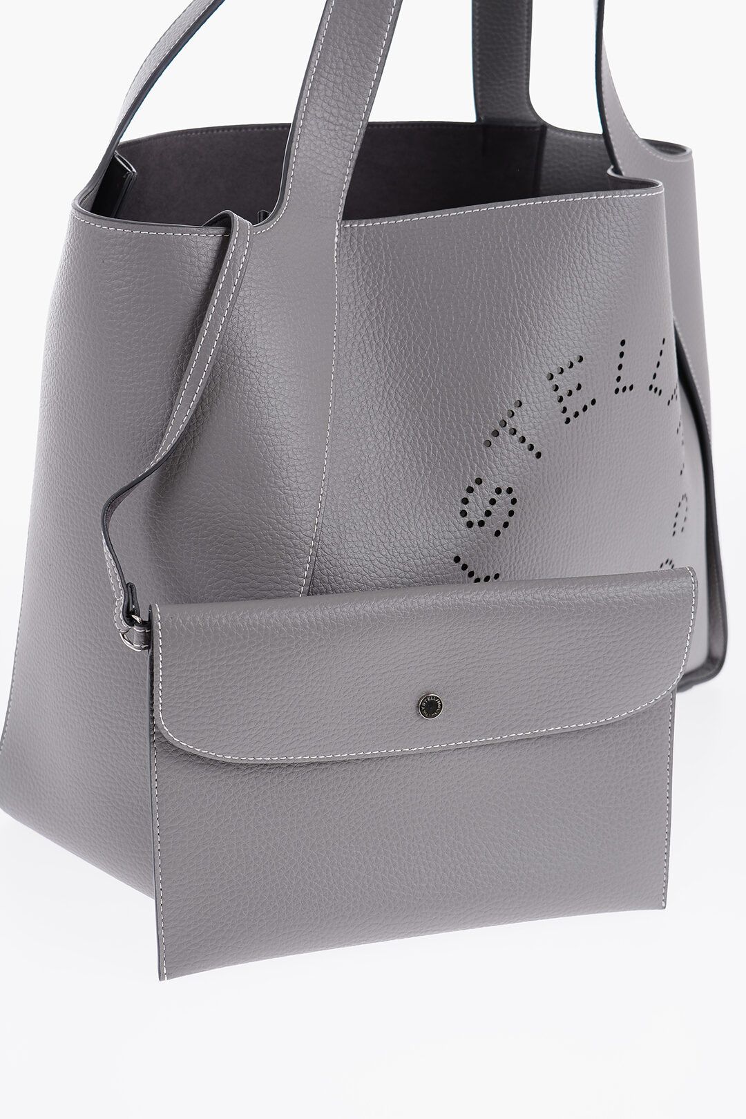 Stella McCartney og1mm0824 Size: OS / Vegan Leather Tote Bag in Grey Size ONE SIZE - 4 Thumbnail