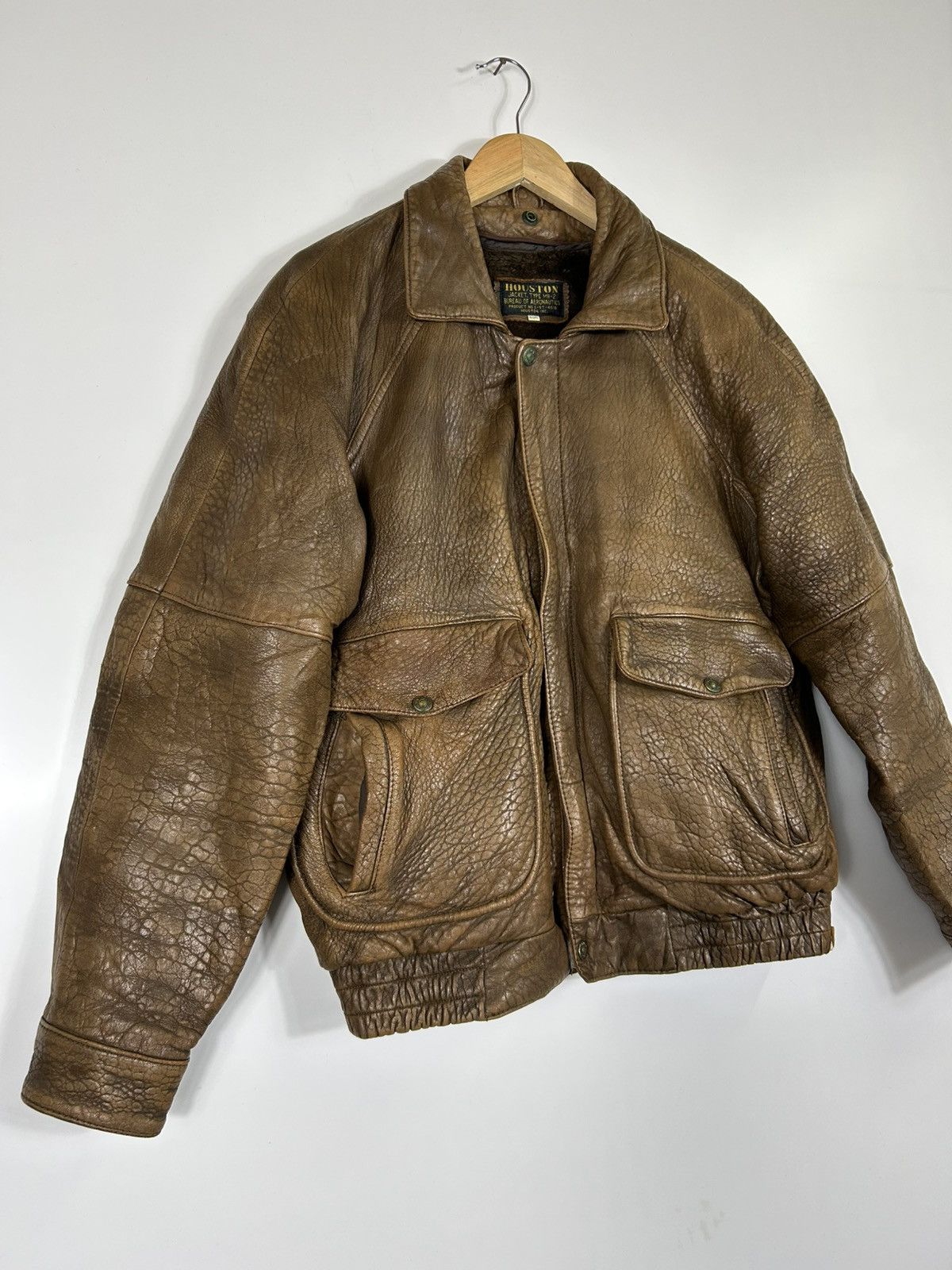 Leather ⚡️Vintage 80’s Houston A2 Flyer Leather Jacket Size US L / EU 52-54 / 3 - 2 Thumbnail