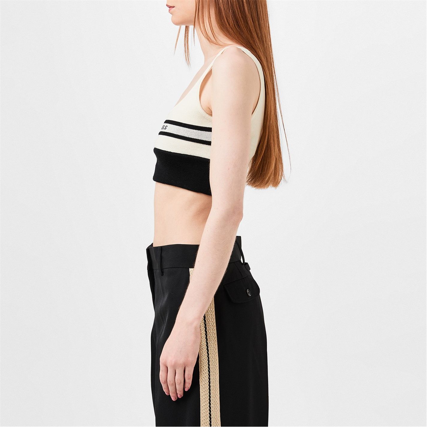 Palm Angels o1g2r1mq0325 Size: M / Logo Bra Top in Butter & Black Size ONE SIZE - 4 Thumbnail