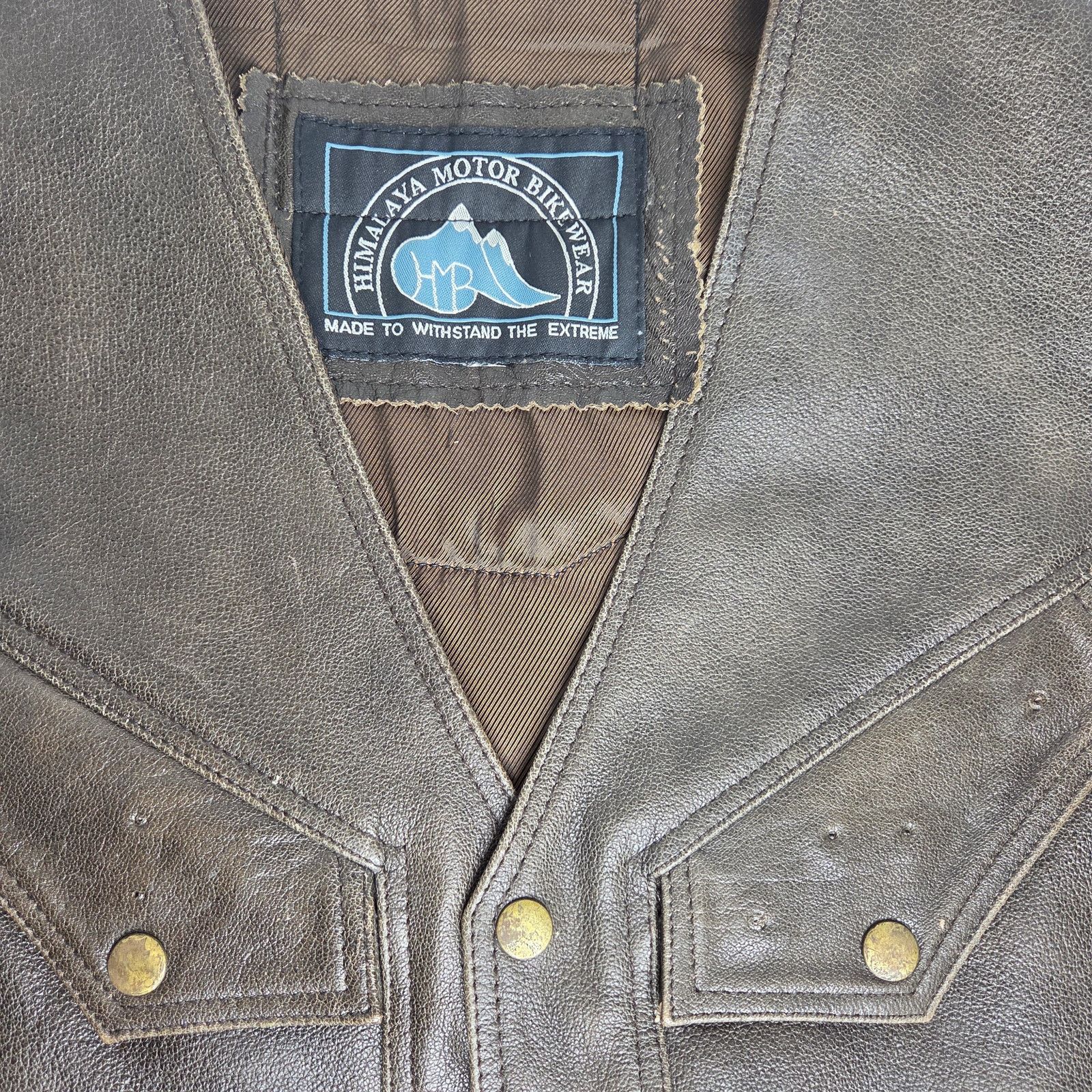 21 Men Vintage Men's Himalaya Leather Motorcycle Riding Vest Size US XL / EU 56 / 4 - 2 Thumbnail