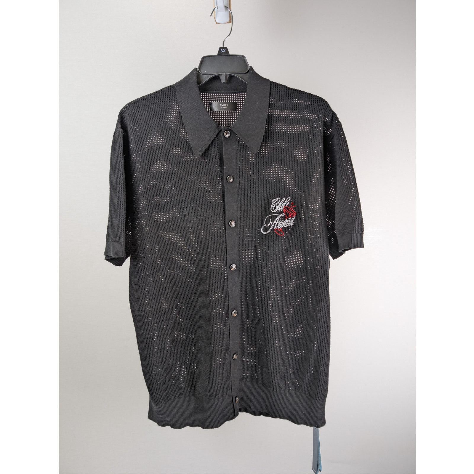 Amiri o1rshd1 Club Amiri Crochet Shirt T-Shirt in Black Size US XXL / EU 58 / 5 - 2 Thumbnail
