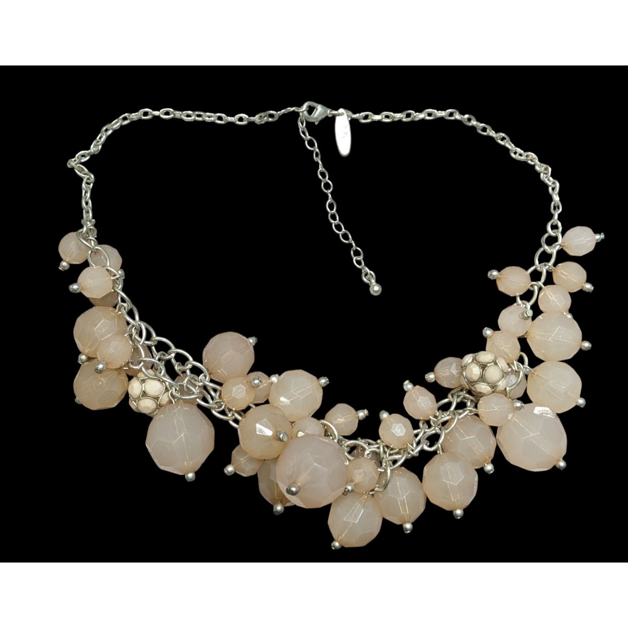 Other NY Collection Y2K Chunky Silver Peach Beaded Cluster Stateme Size ONE SIZE - 1 Thumbnail