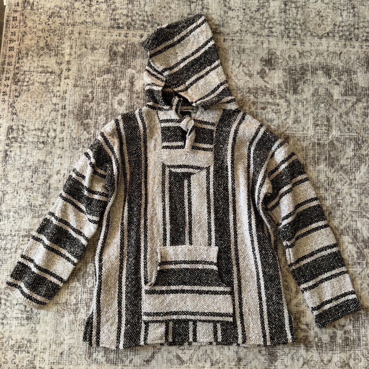 Other Black and White Striped Mexican Hooded Sweater Size L Size US L / EU 52-54 / 3 - 1 Thumbnail