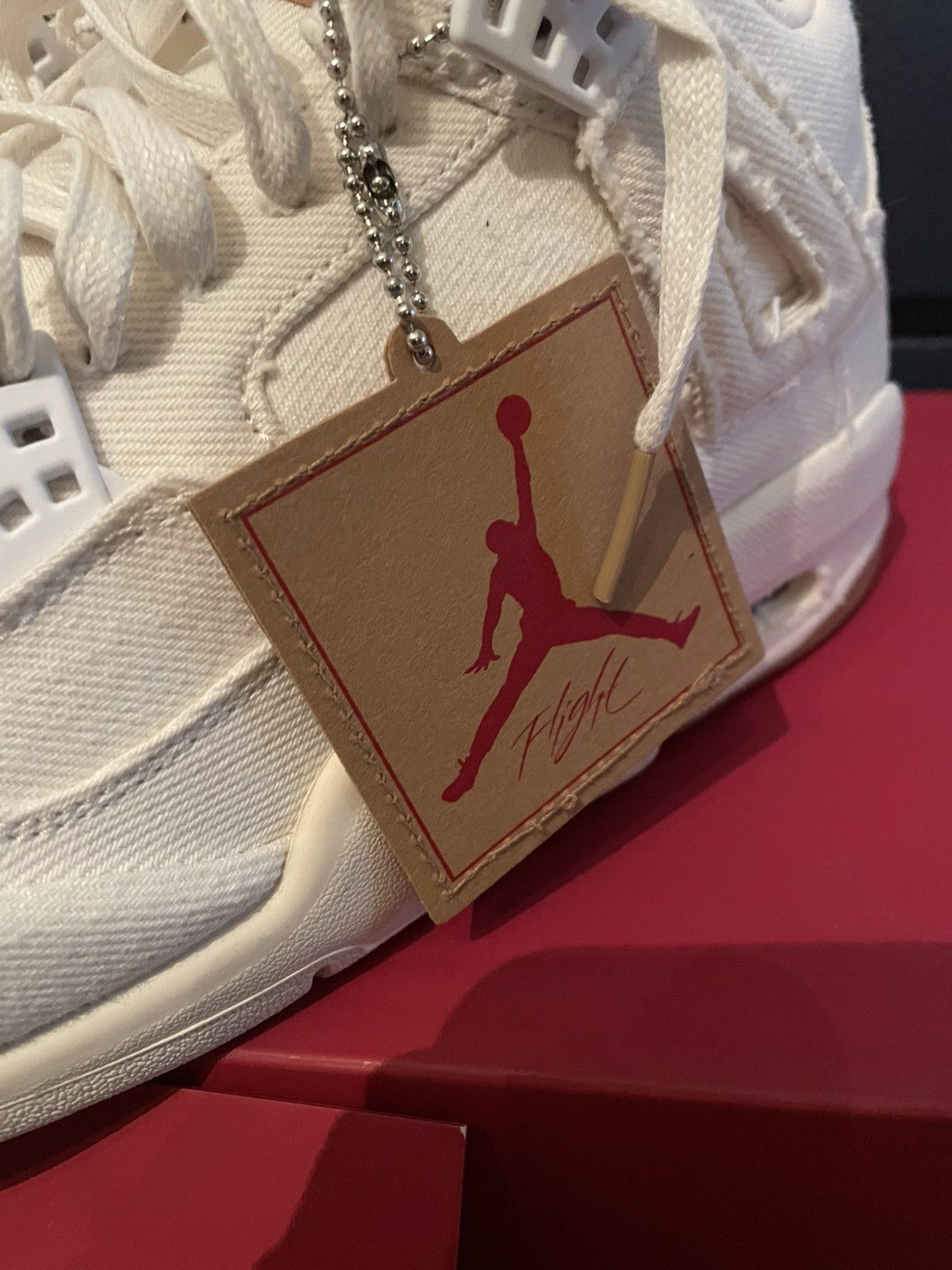 Jordan Brand × Levi's Jordan 4 White Levi Blank Tag sz 9 Size US 9 / EU 42 - 3 Thumbnail