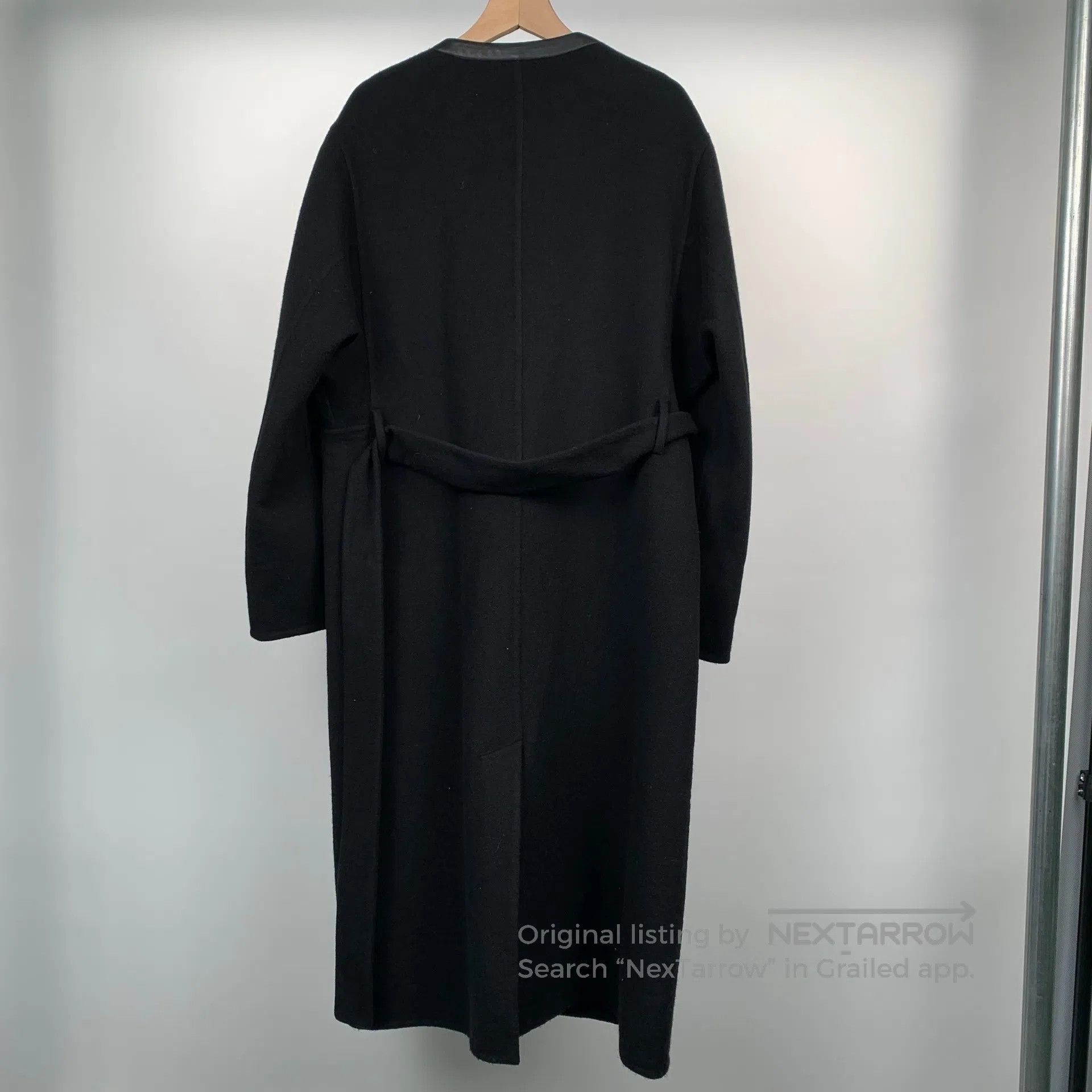 Hermes Hermes Black leather mid-length cashmere belt coat size 38 Size XS / US 0-2 / IT 36-38 - 2 Thumbnail