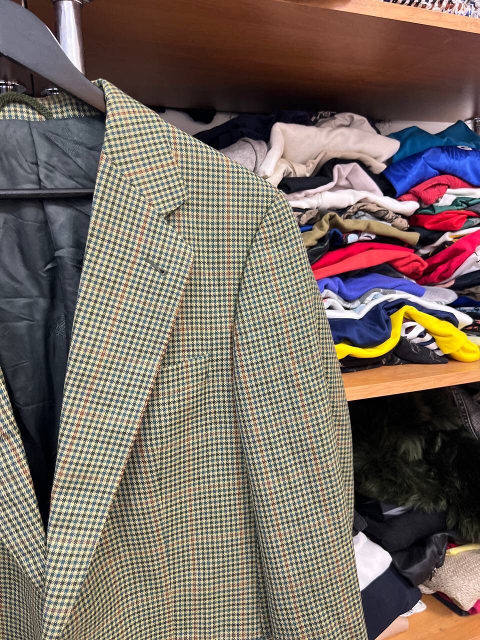 Burberry × Vintage Vintage Burberry Green Check Wool Blazer Jacket Size 46R - 3 Thumbnail