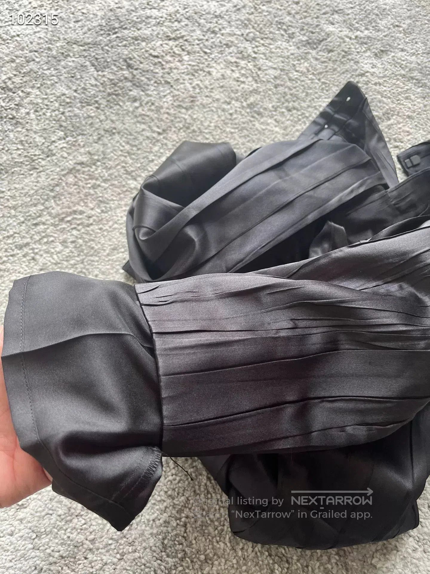 Saint Laurent Paris Saint Laurent Black Striped Silk Trousers. Size US 30 / EU 46 - 8 Thumbnail