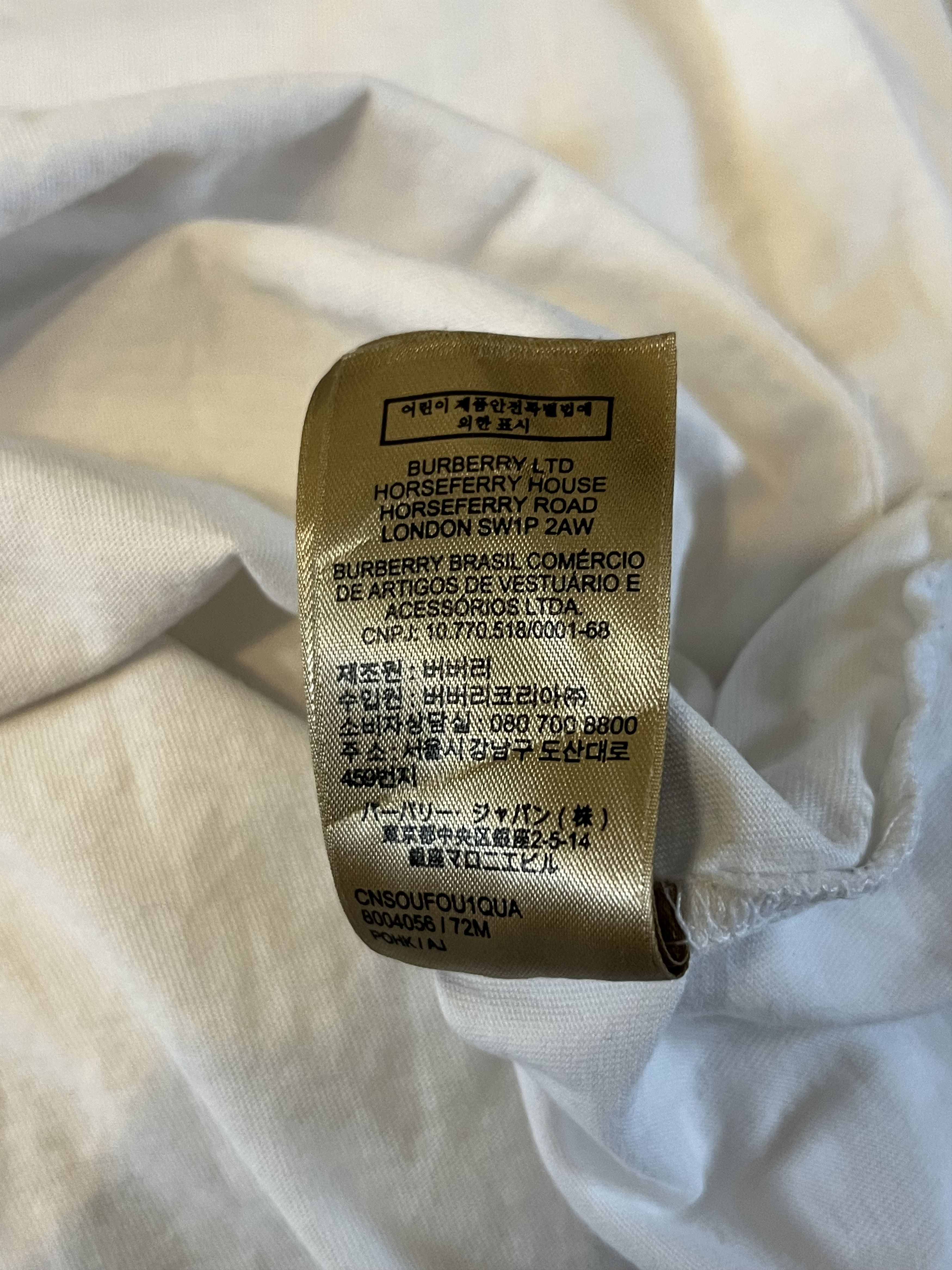 Burberry × Vintage Burberry White Circle Logo Tee Size US L / EU 52-54 / 3 - 7 Thumbnail