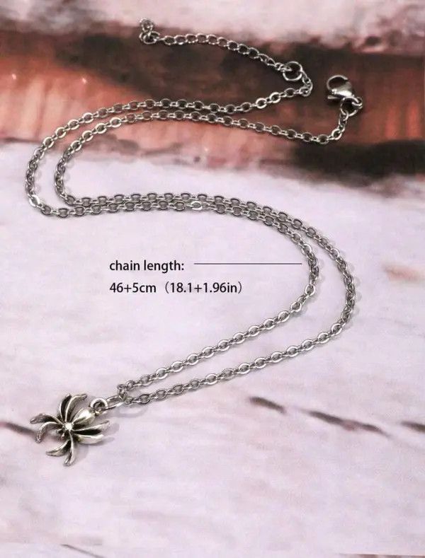 VIBE Vintage Gothic Spider Pendant Necklace sh Size ONE SIZE - 3 Thumbnail