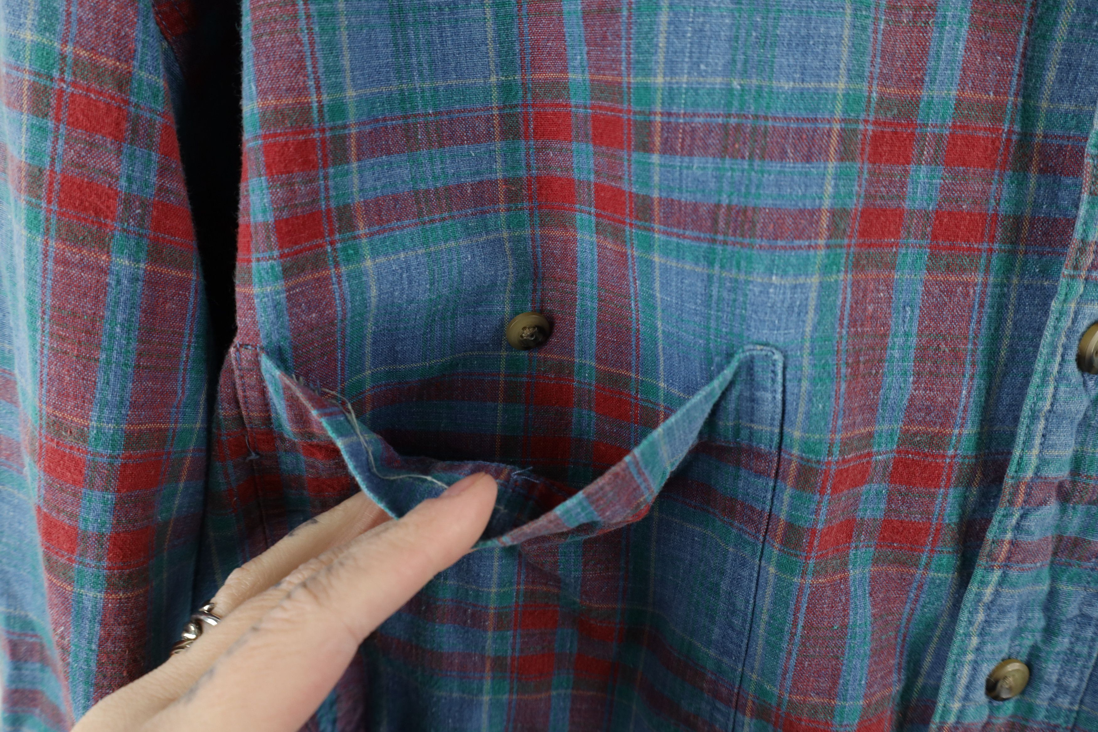 Vintage Vintage 90s Streetwear Pocket Denim Button Down Shirt Cotton Size US XL / EU 56 / 4 - 7 Thumbnail
