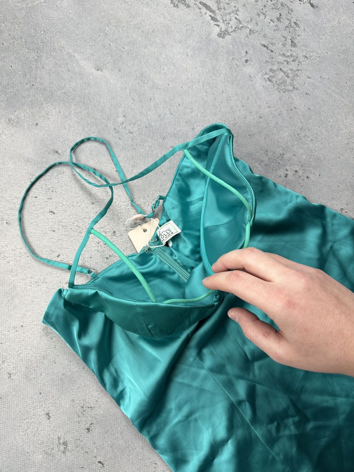 Other Oh Polly Turquoise Satin Bodycon Mini Dress With Bustier Top Size L / US 10 / IT 46 - 15 Thumbnail