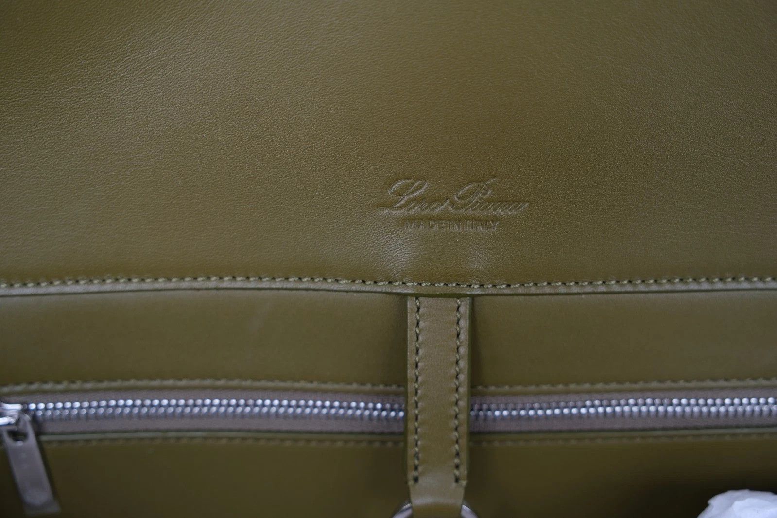 Loro Piana NEW Loro Piana Extra-Large Leather Tote Bag in Olive Green Size ONE SIZE - 10 Thumbnail