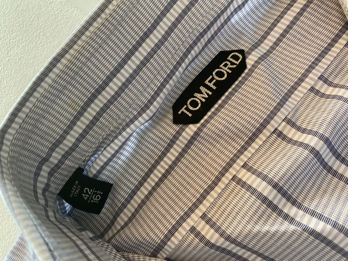 Tom Ford Tom Ford bluish grey French cuff shirt 16.5 42e NEW Size US L / EU 52-54 / 3 - 7 Thumbnail