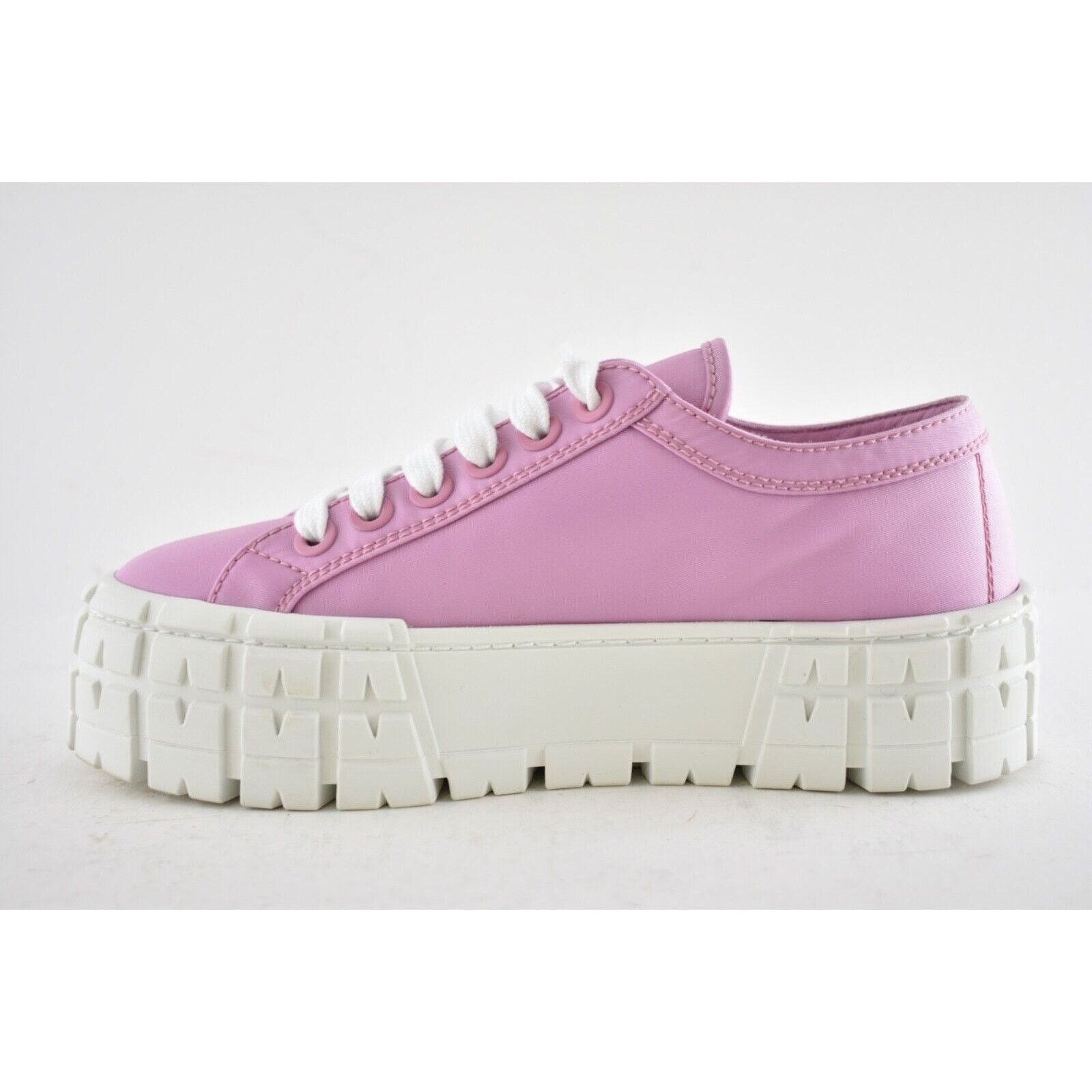 Prada Prada Pink Nylon Platform Lug Sole Lace Up Sneaker 39 Size US 9 / IT 39 - 7 Thumbnail