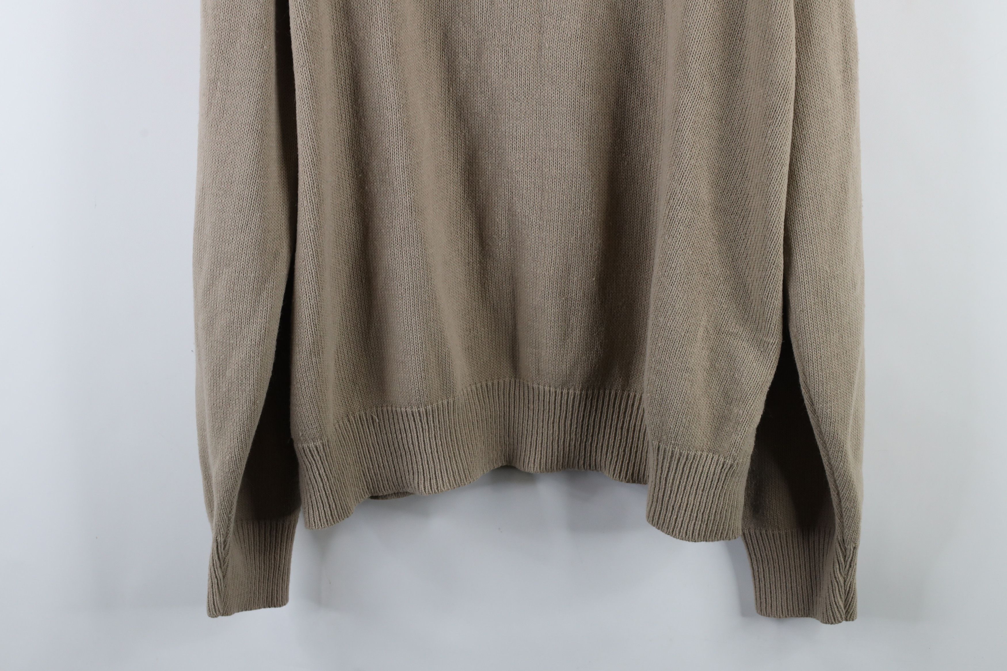 Vintage Vintage 90s Streetwear Blank Knit V-Neck Sweater Beige Size US XXL / EU 58 / 5 - 9 Thumbnail